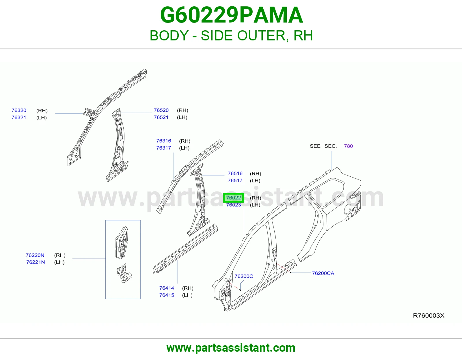 جرم قشرة جانبية يمين G60229PAMA