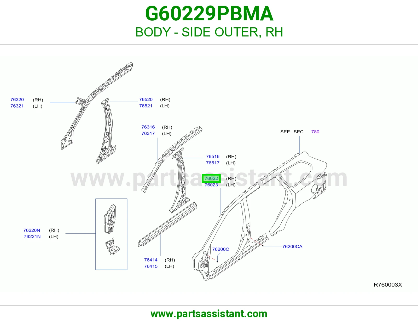 جرم قشرة جانبية يمين G60229PBMA
