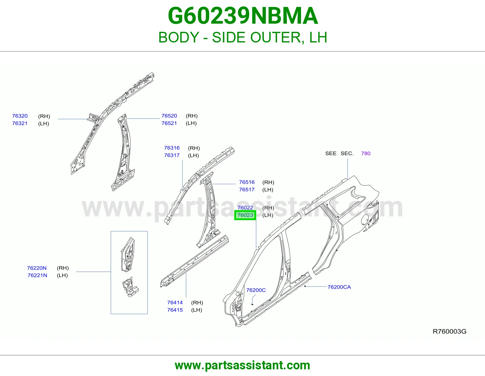 جرم قشرة جانبية يسار G60239NBMA