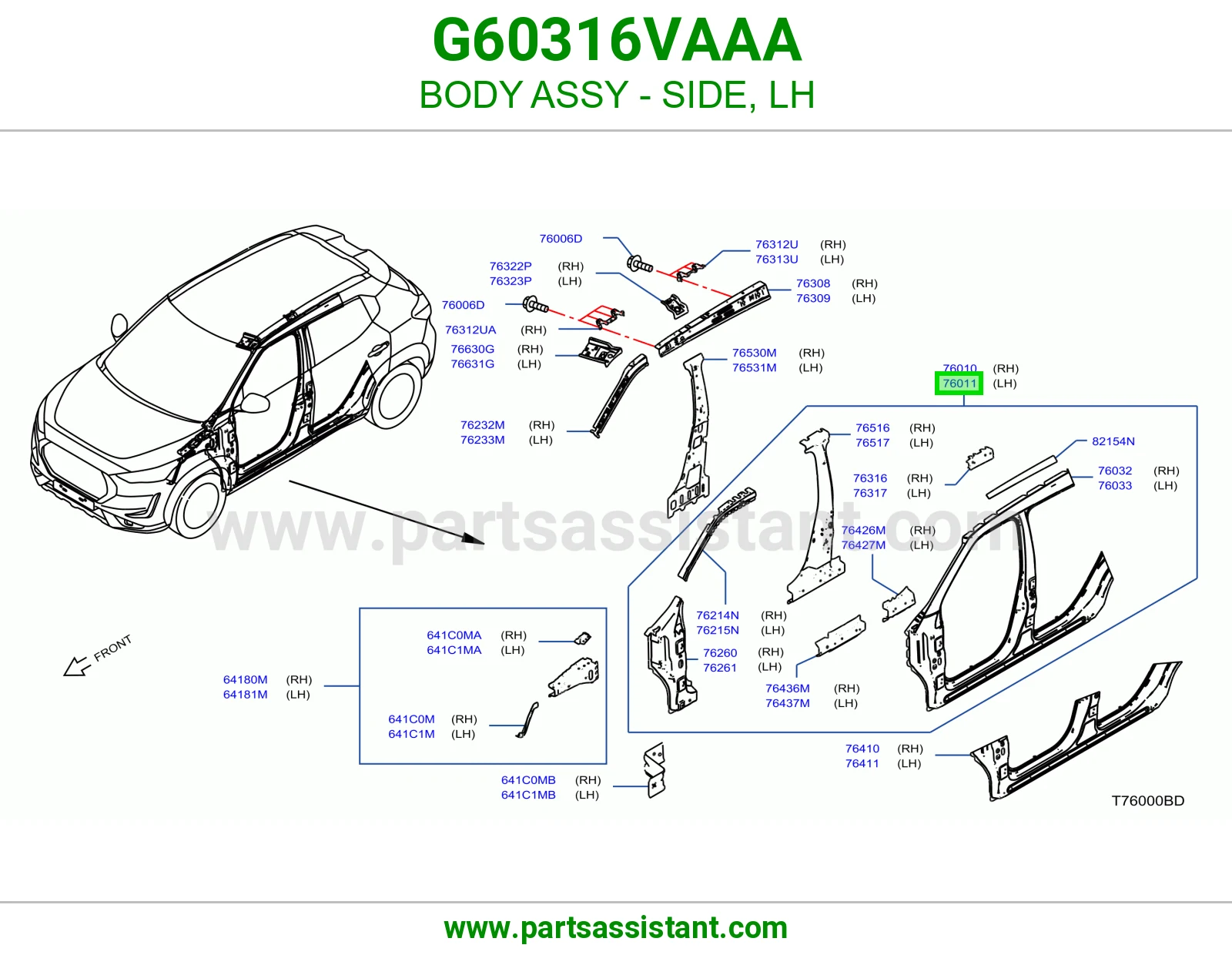 جرم جانبي يسار كامل G60316VAAA