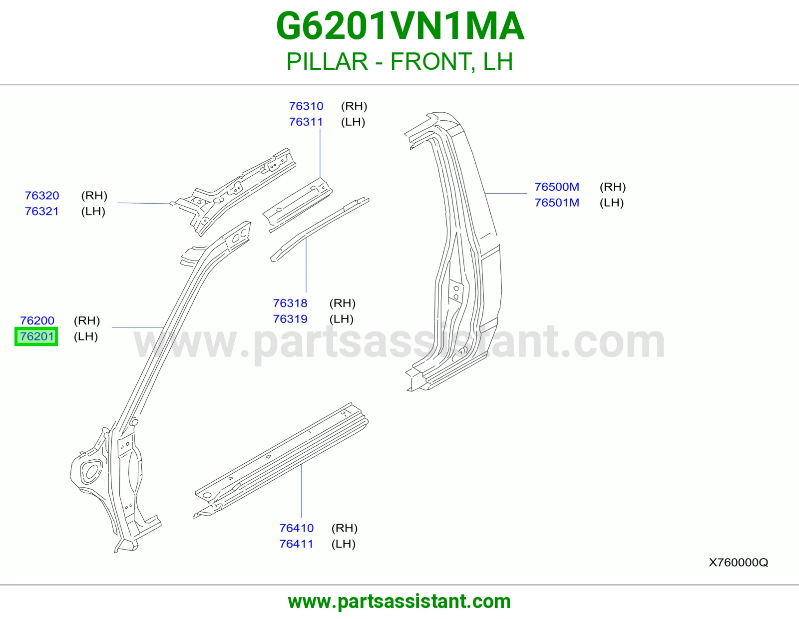 عمود أمامي يسار G6201VN1MA