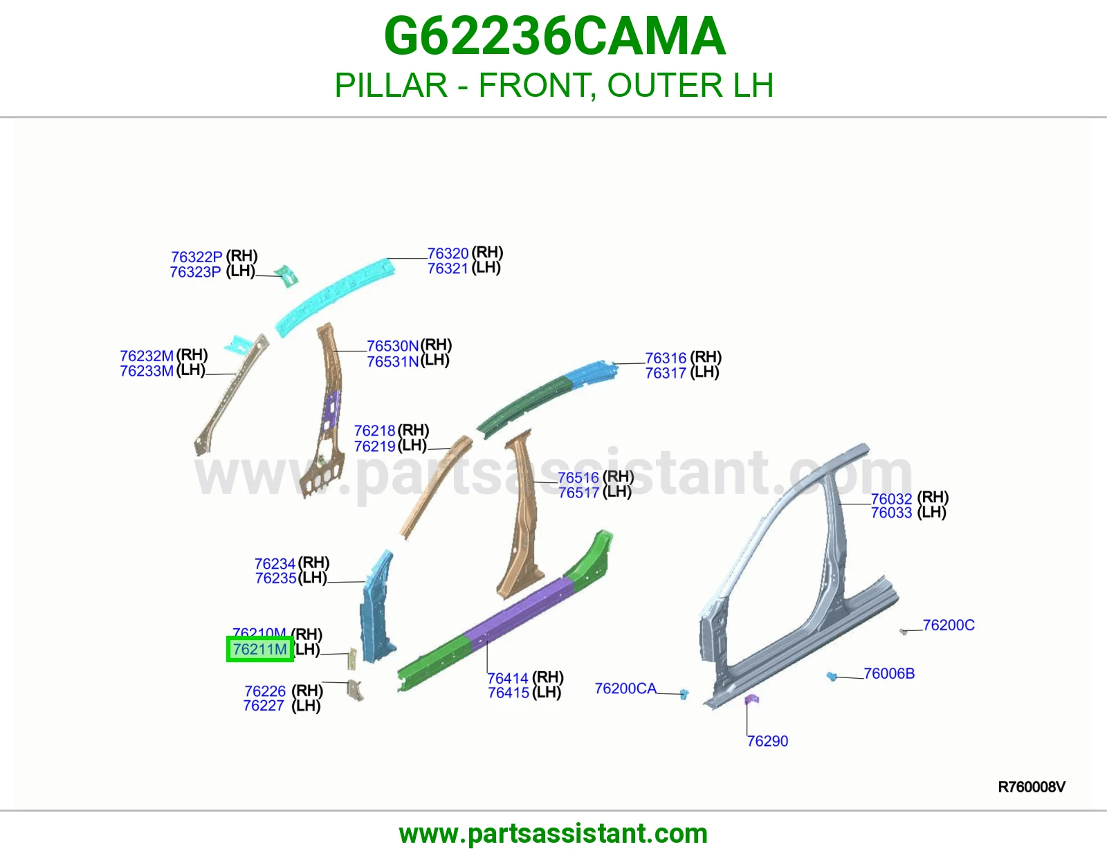 عمود أمامي خارجي يسار G62236CAMA