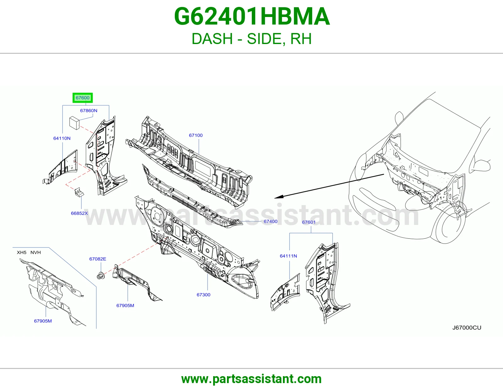 طبلون جانبي يمين G62401HBMA