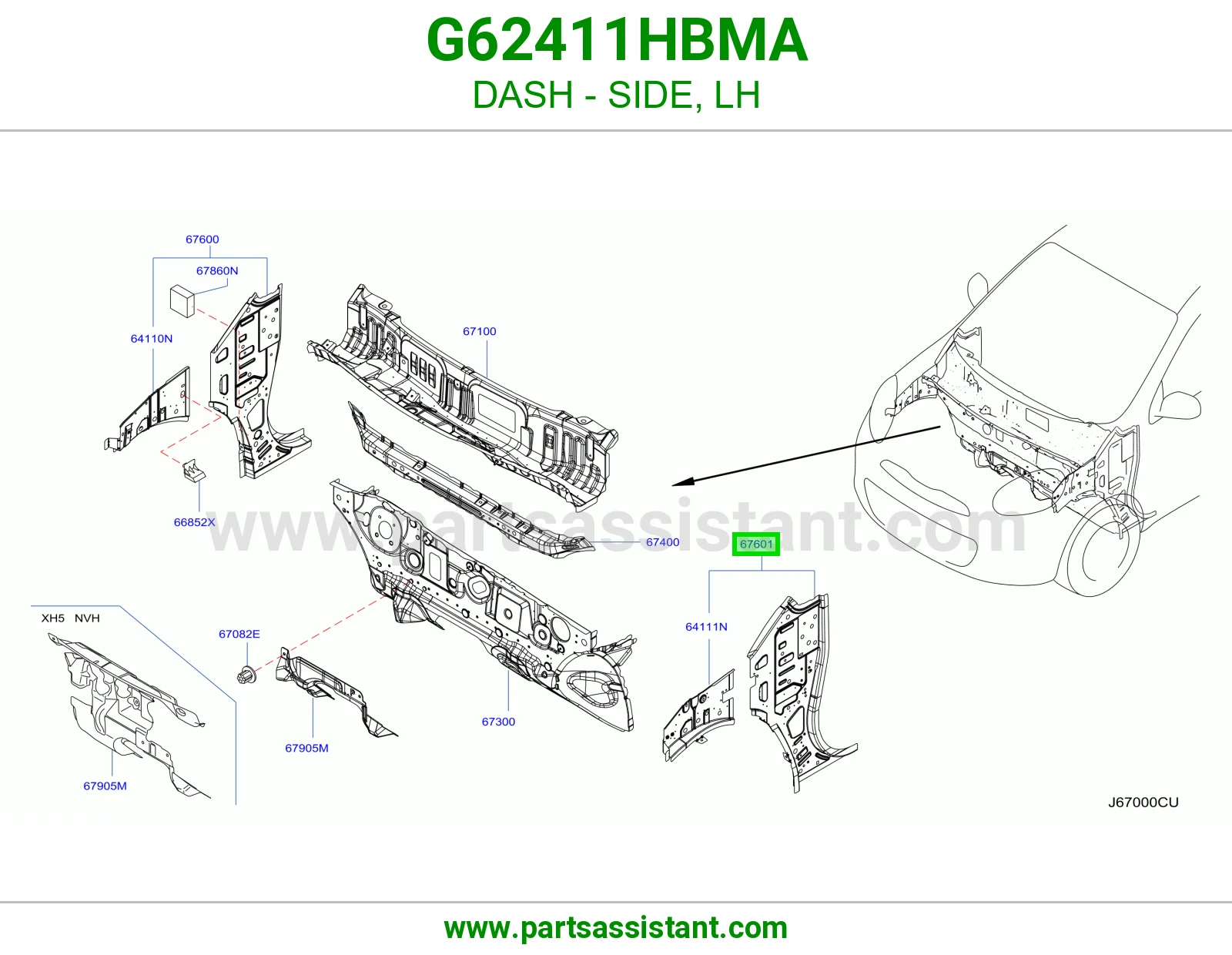 طبلون جانبي يسار G62411HBMA