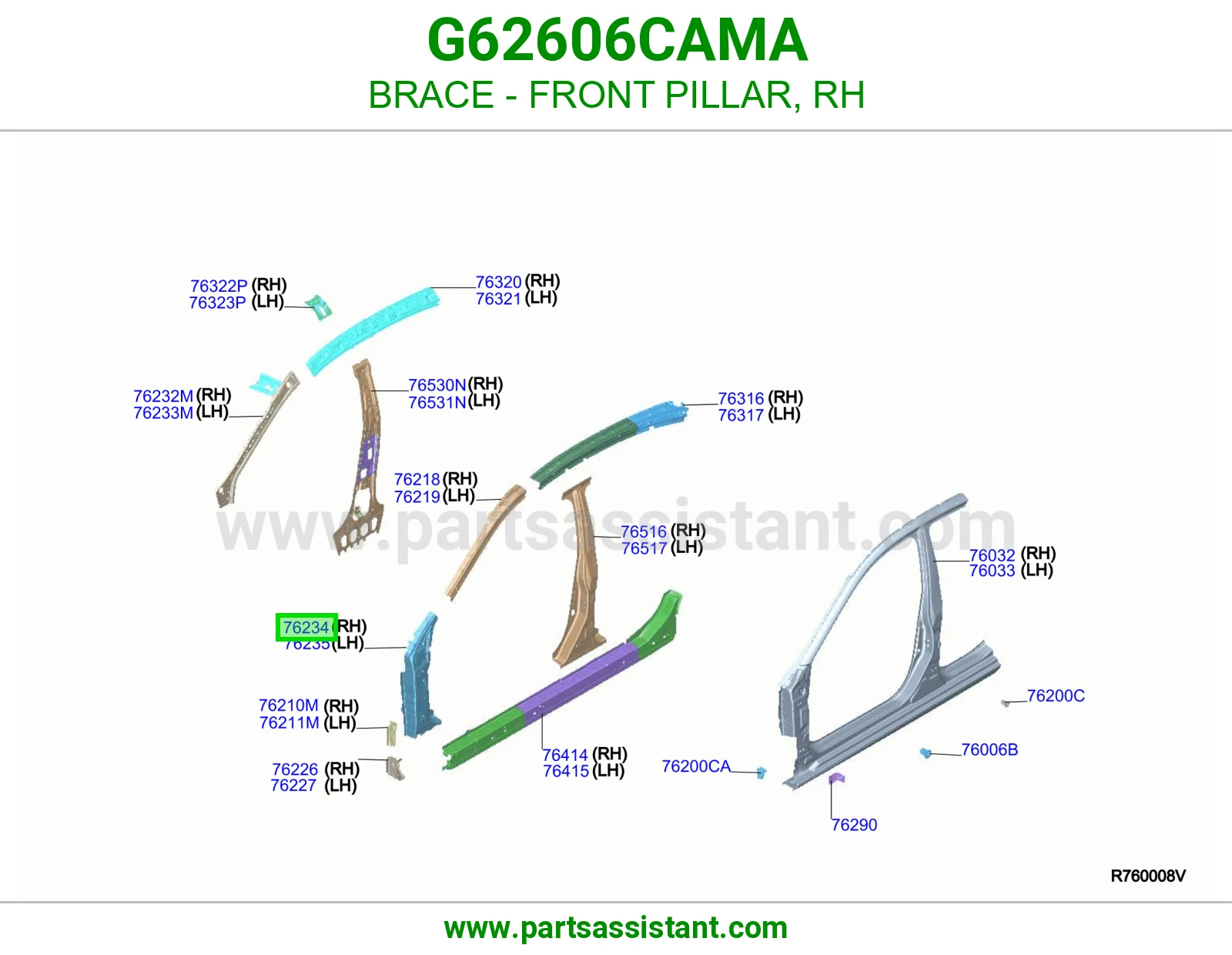 تقوية عمود أمامي يمين G62606CAMA