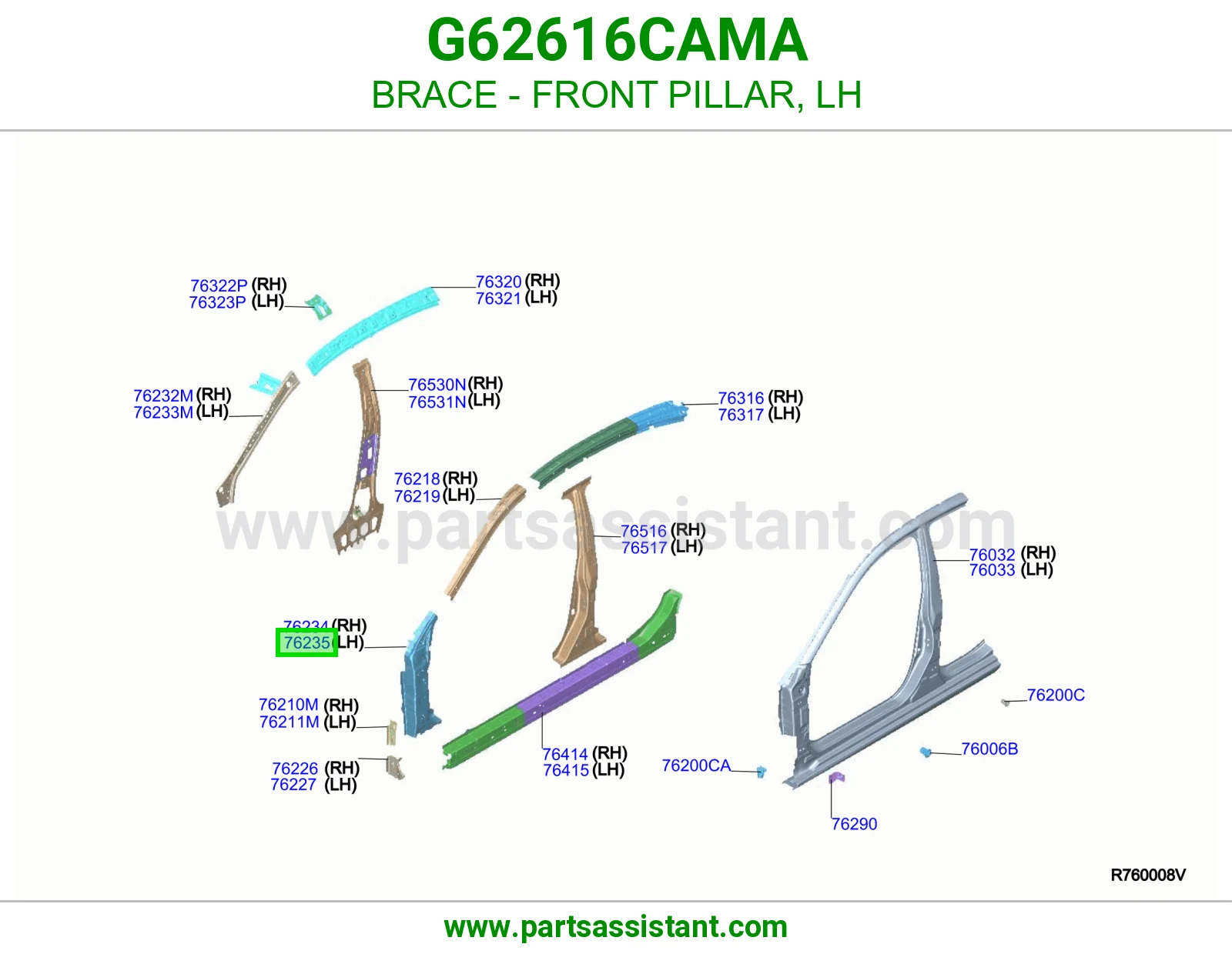 تقوية عمود أمامي يسار G62616CAMA