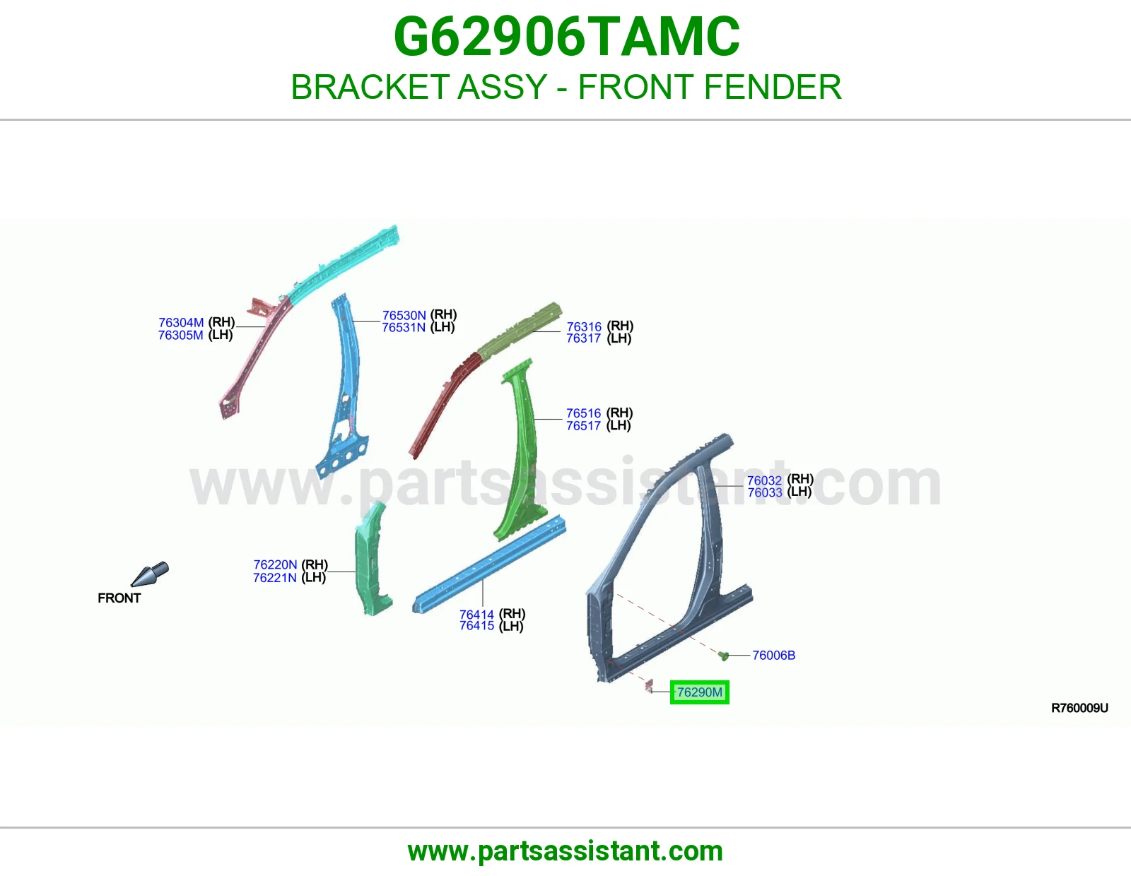 قاعدة رفرف أمامي كاملة G62906TAMC
