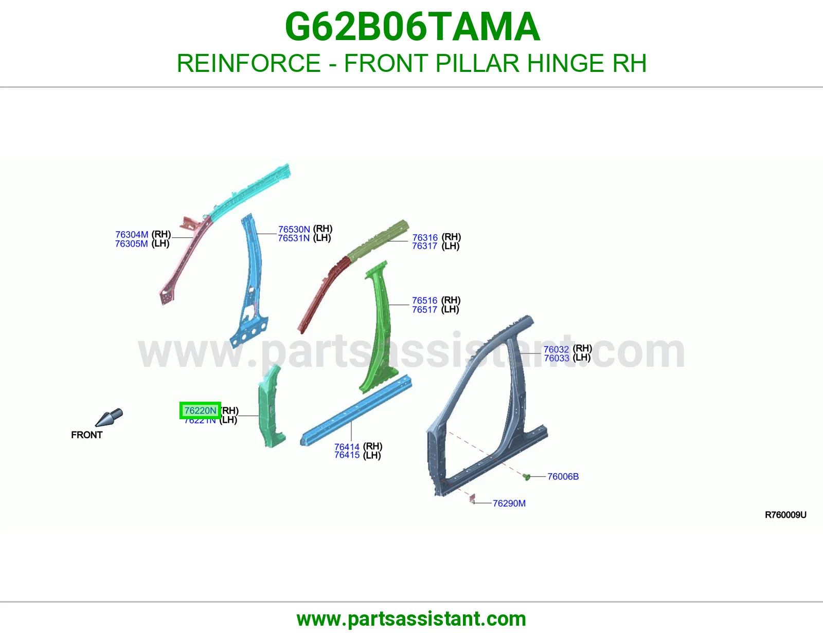 تقوية مفصلة عمود أمامي يمين G62B06TAMA
