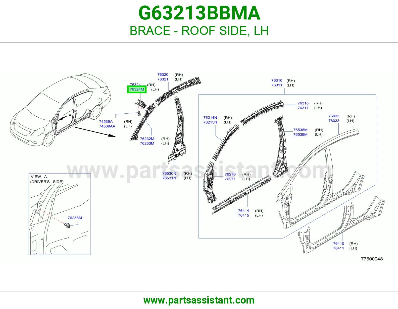 تقوية جانب سقف يسار G63213BBMA