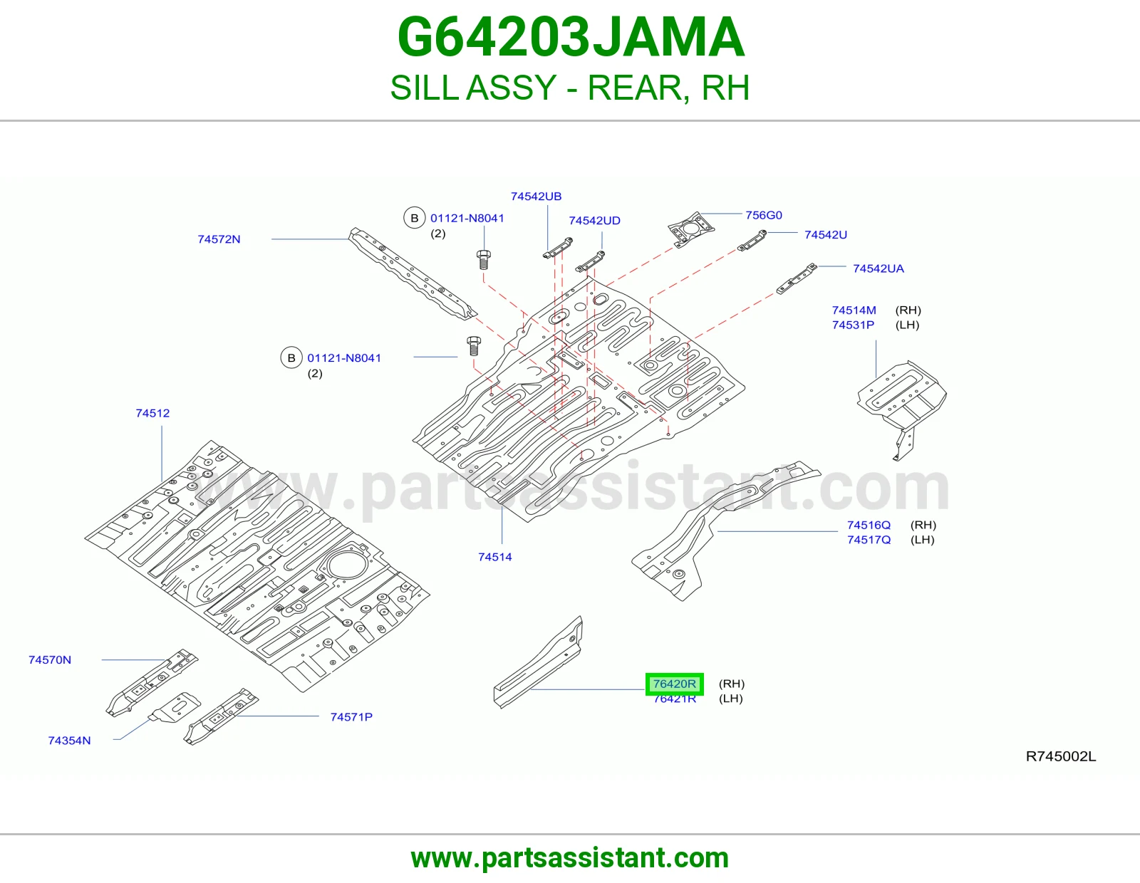 سمكه خلفي يمين G64203JAMA