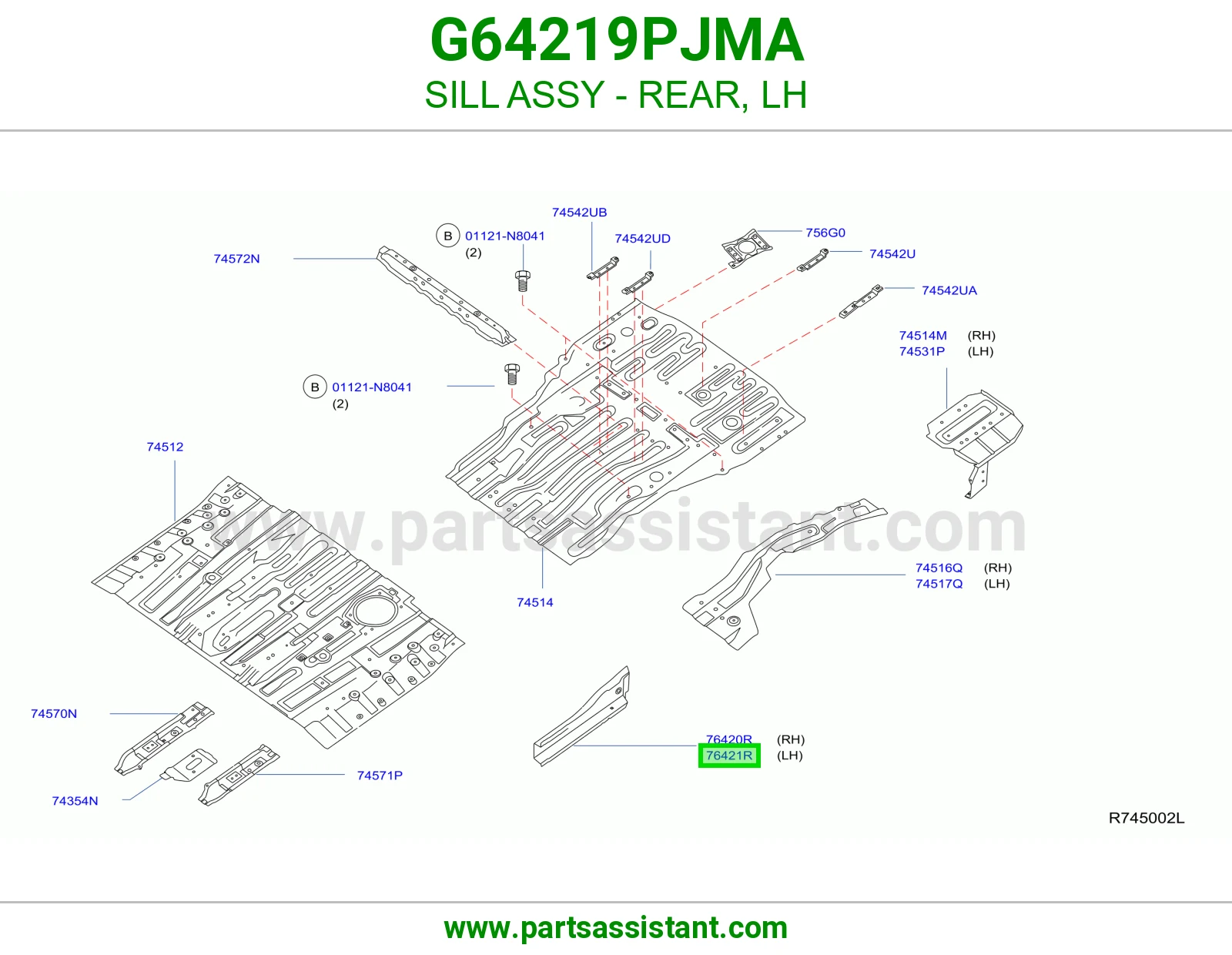 سمكه خلفي يسار G64219PJMA