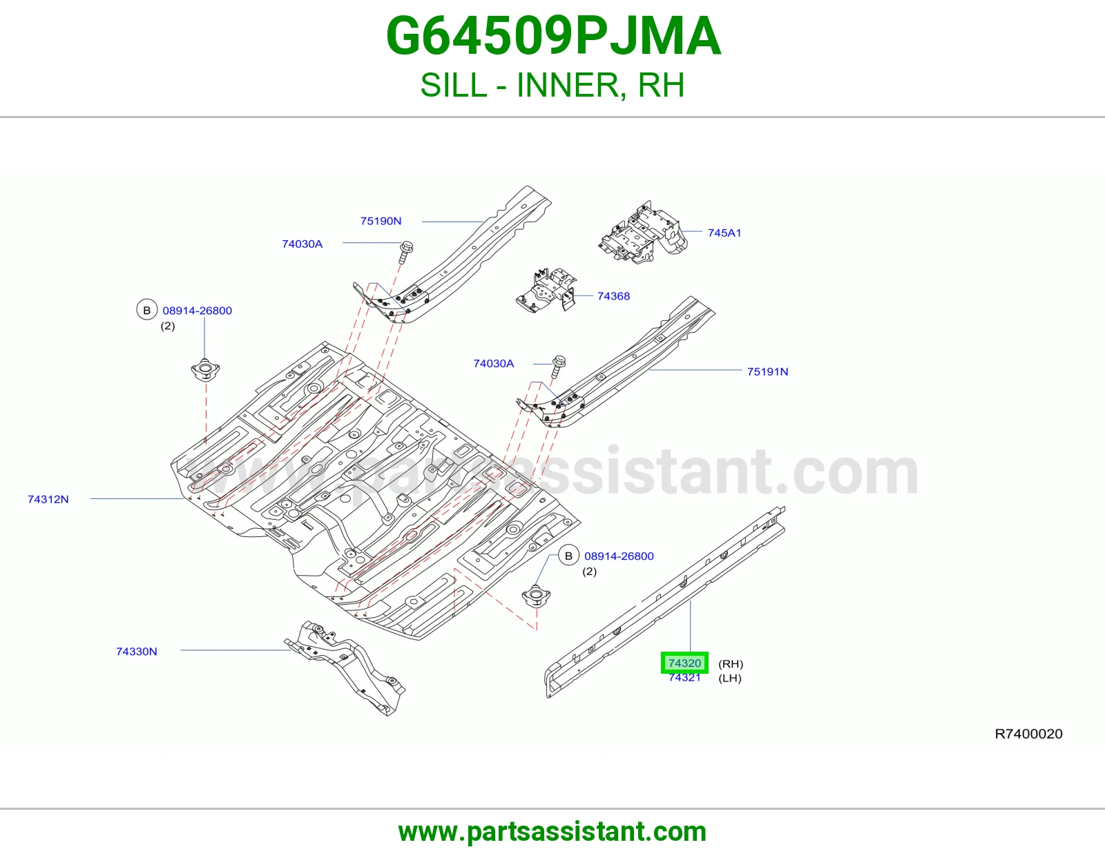 سمكة داخلي يمين G64509PJMA