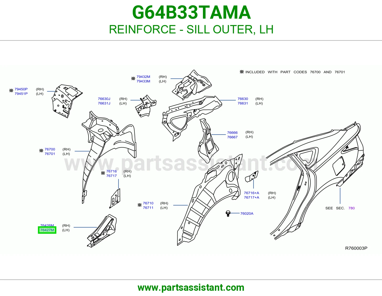 تقوية سمكة خارجي يسار G64B33TAMA