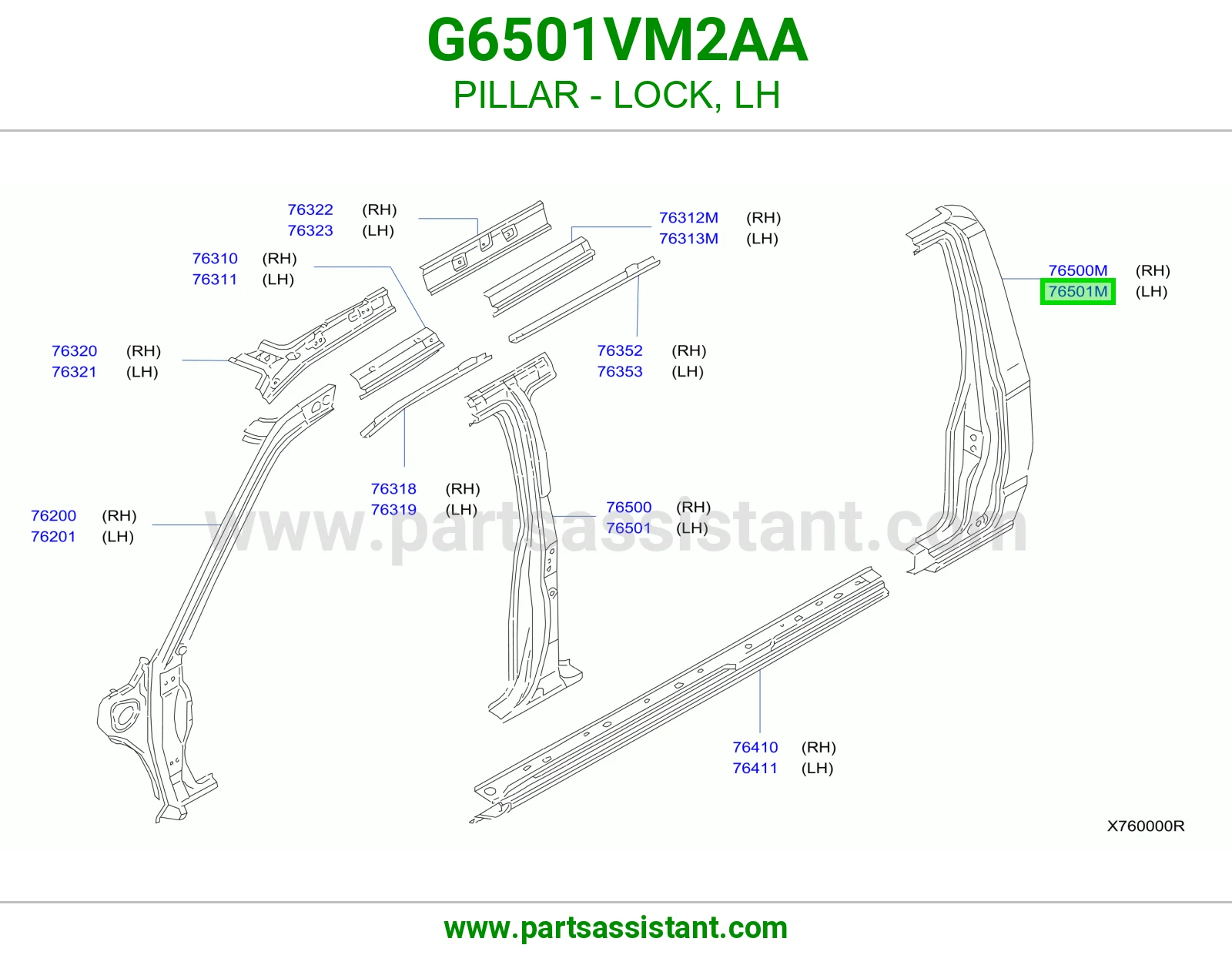 عمود قفل يسار G6501VM2AA