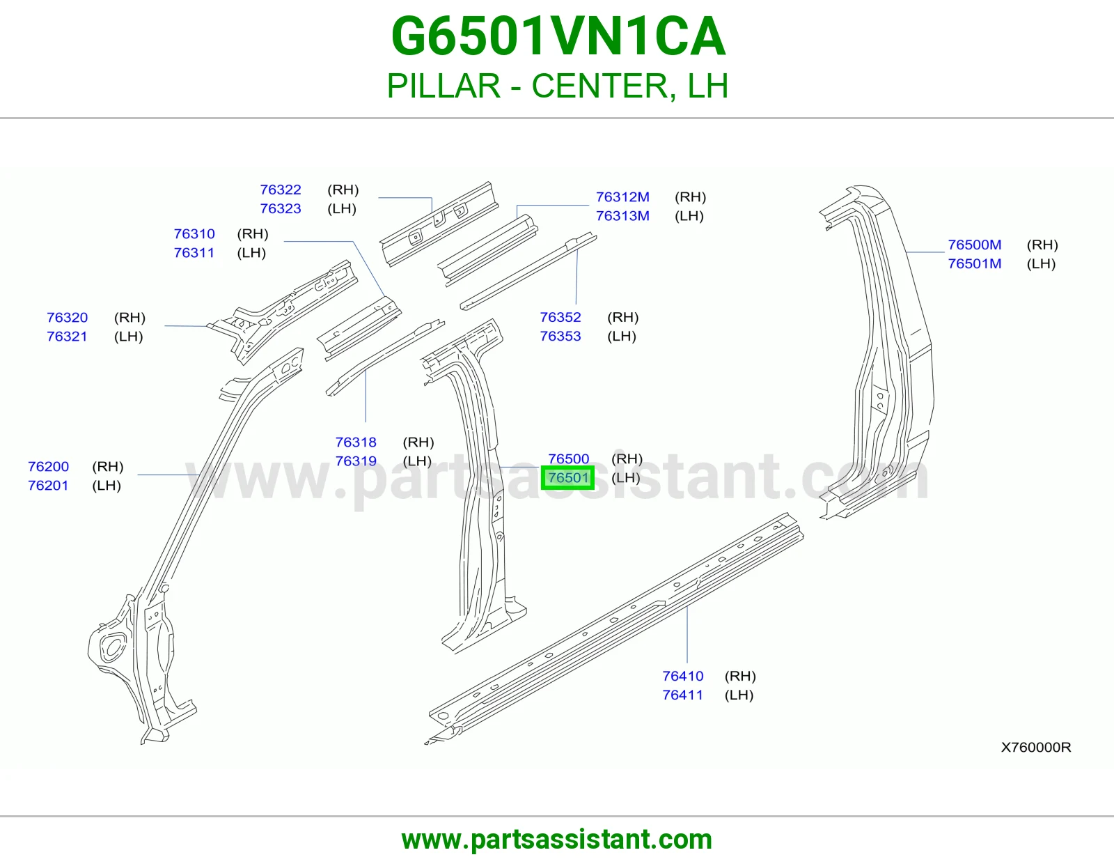 عمود وسط يسار G6501VN1CA