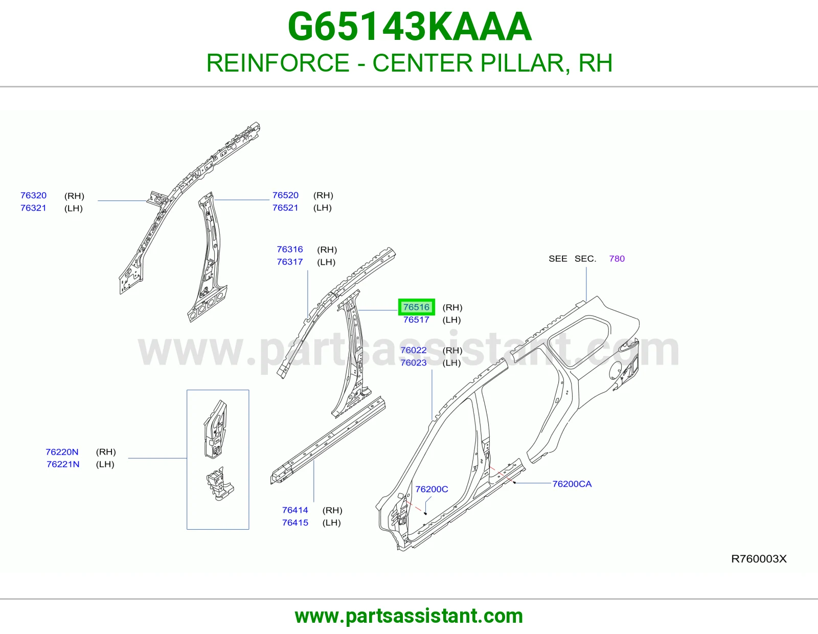 تقوية عمود وسط يمين G65143KAAA