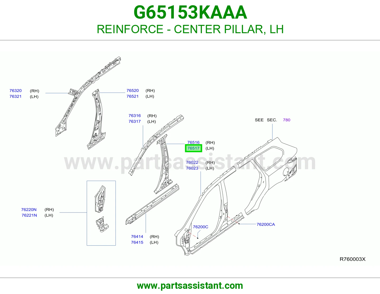 تقوية عمود وسط يسار G65153KAAA