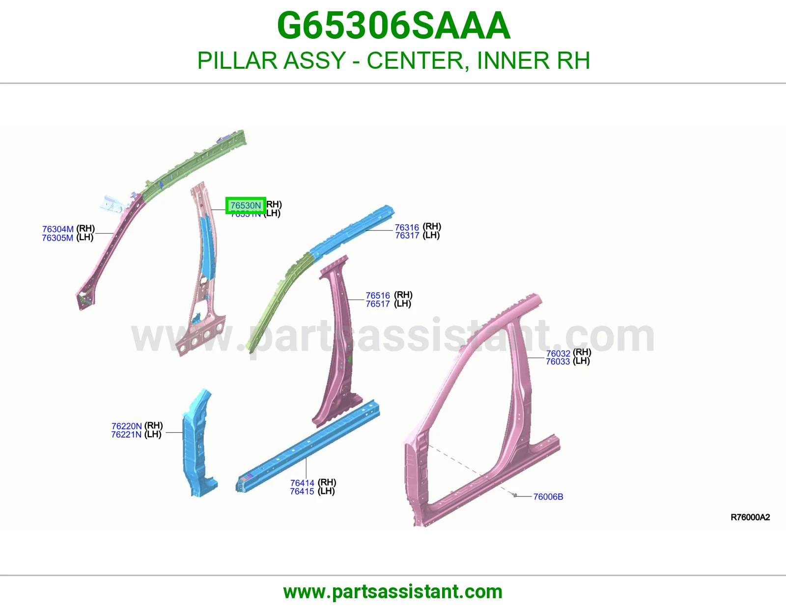 عمود وسط داخلي يمين كامل G65306SAAA