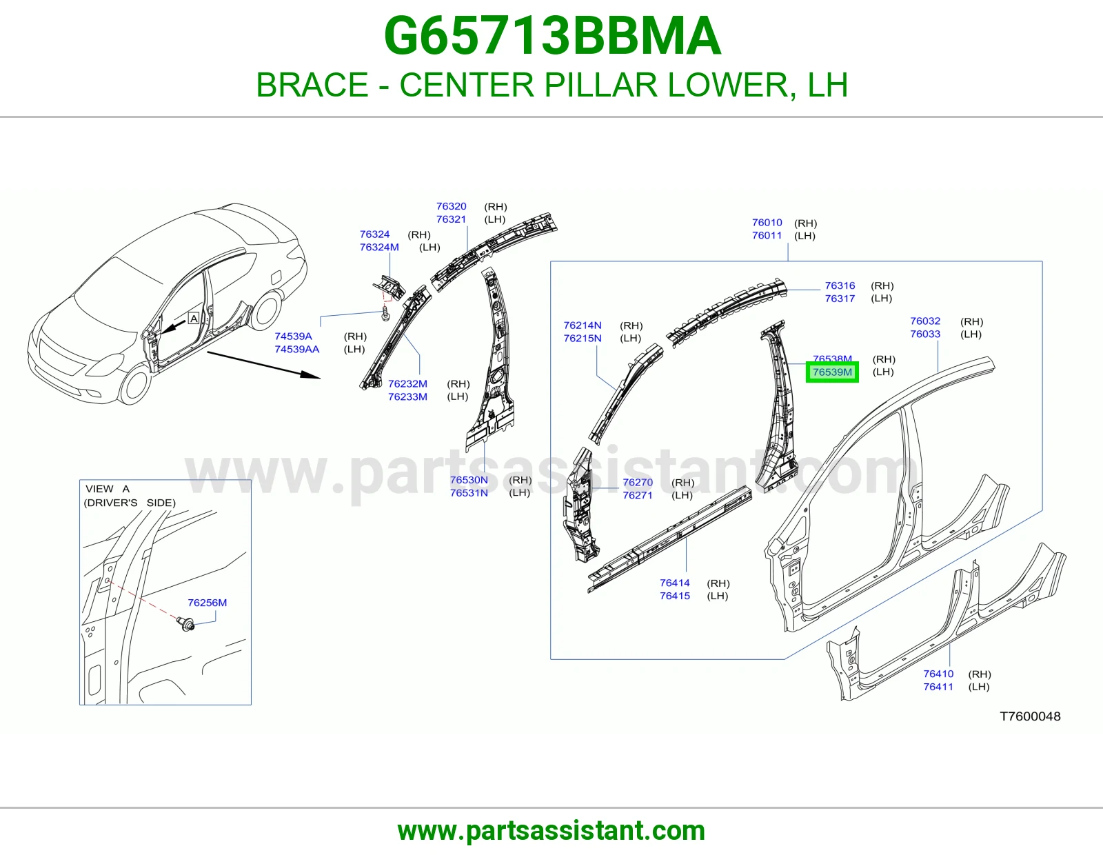 تقوية عمود وسط تحت يسار G65713BBMA