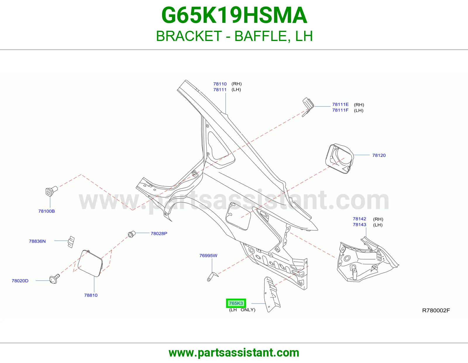 قاعدة حاجز يسار G65K19HSMA