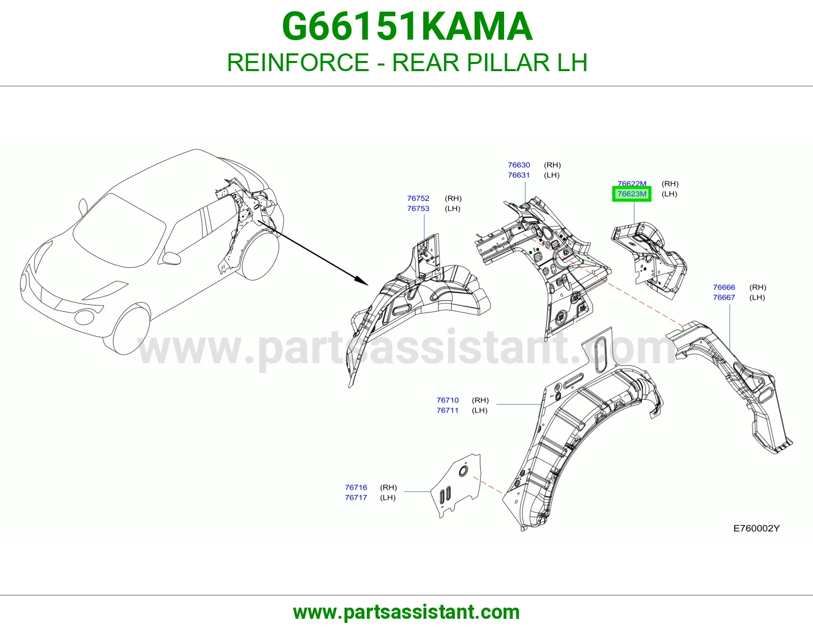 تقوية عمود خلفي يسار G66151KAMA