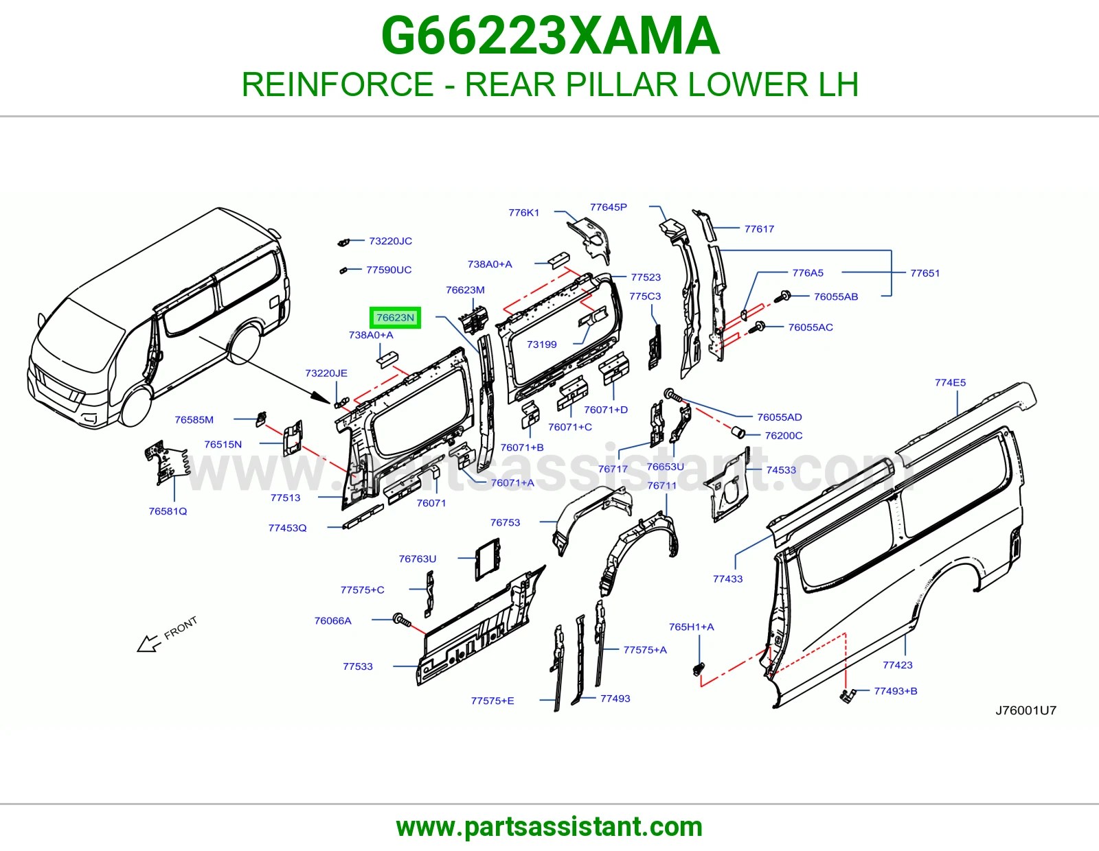 تقوية عمود خلفي يسار تحت G66223XAMA