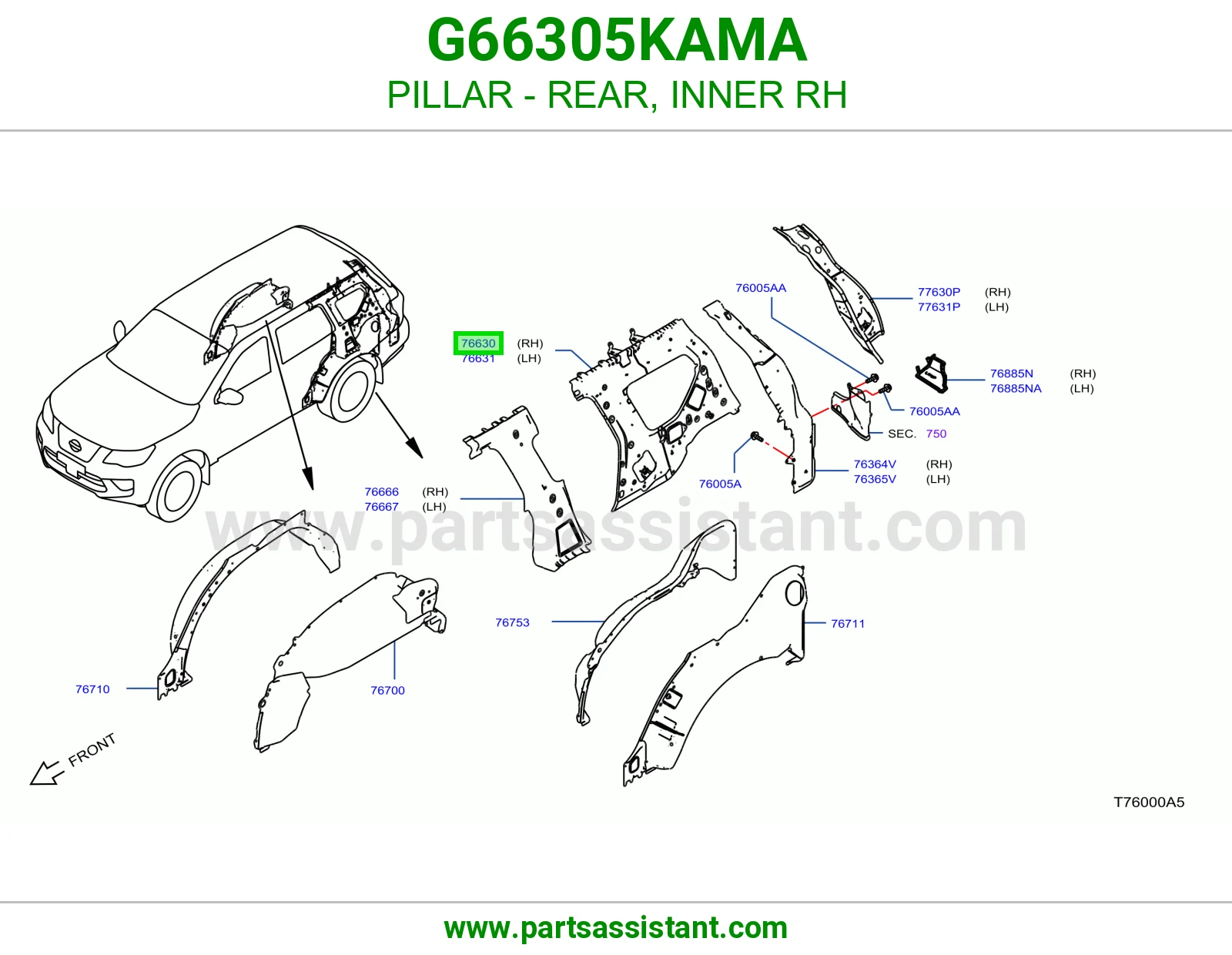 عمود خلفي داخلي يمين G66305KAMA
