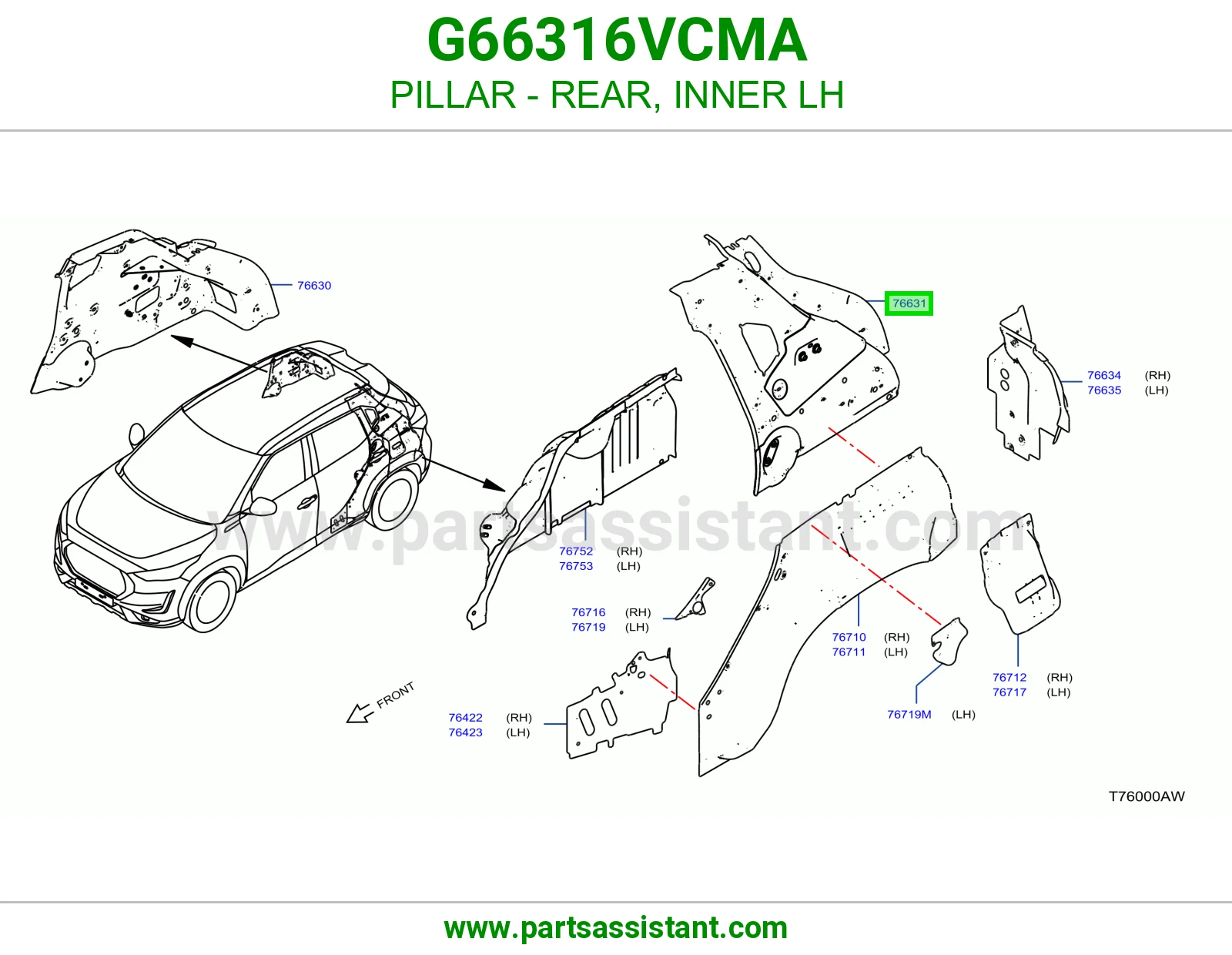 عمود خلفي داخلي يسار G66316VCMA