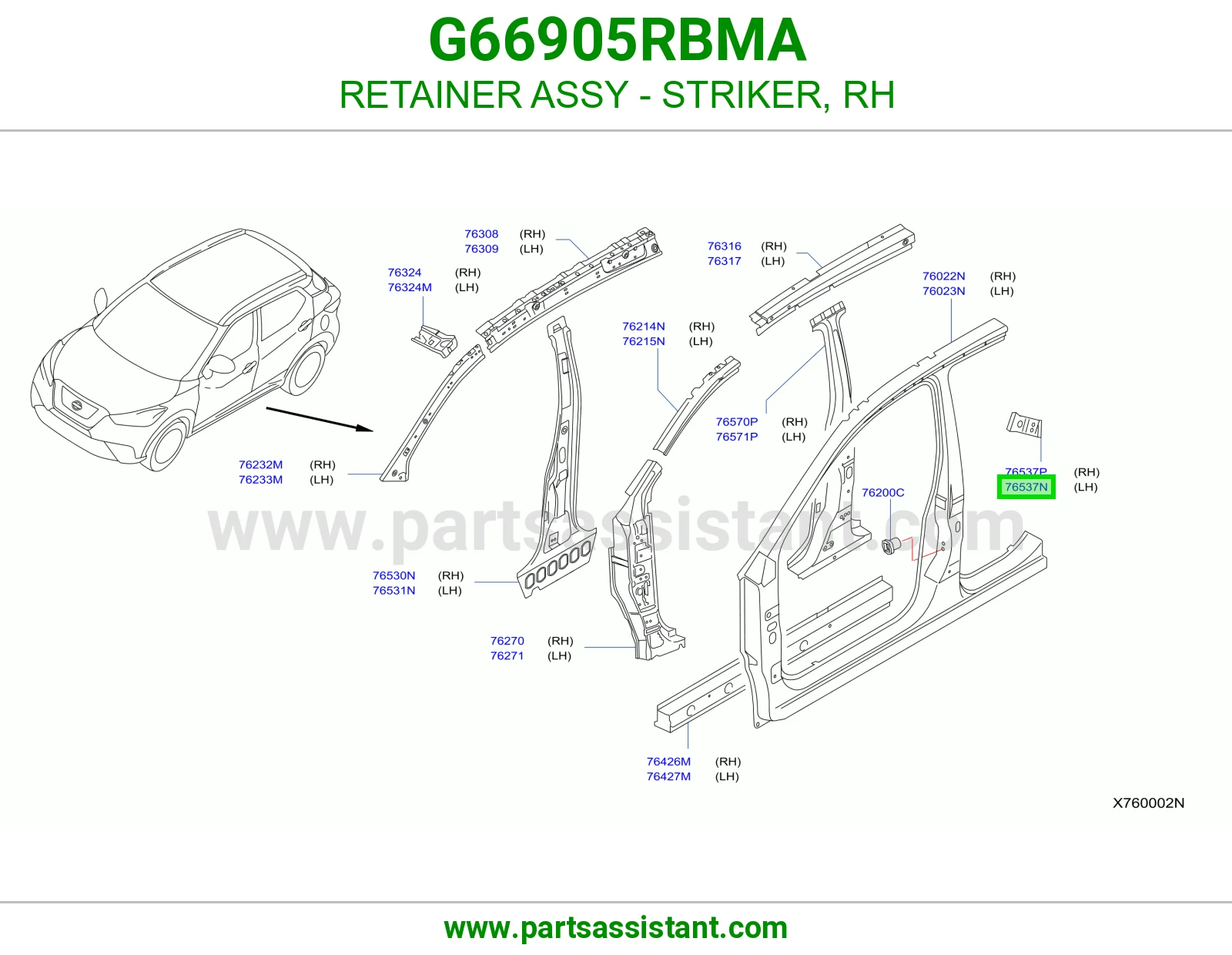 حلقة تثبيت لقمة يمين كاملة G66905RBMA