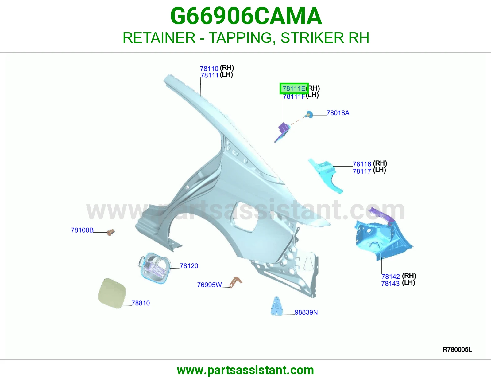 مثبت تسنين لقمة يمين G66906CAMA