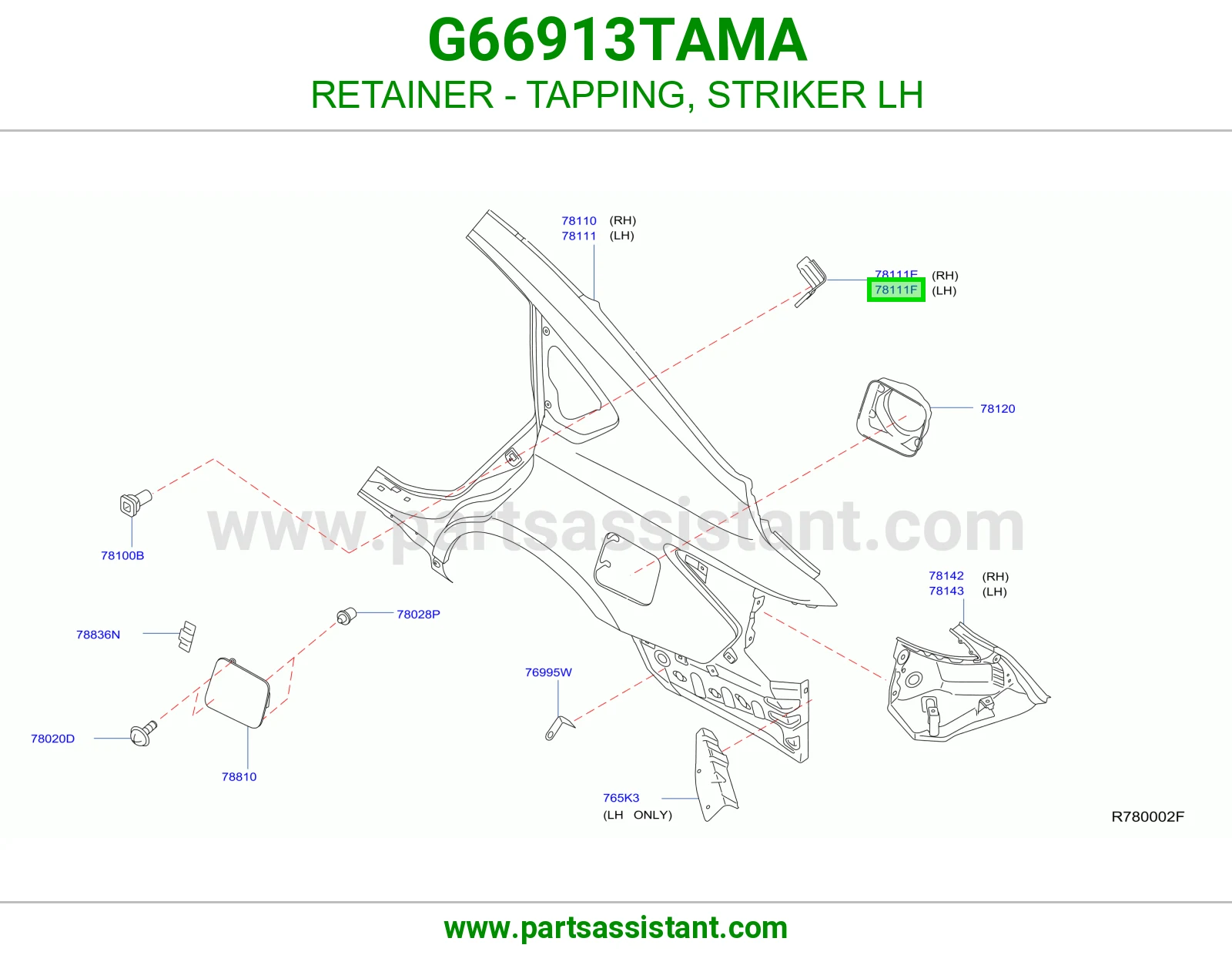 مثبت تسنين لقمة يسار G66913TAMA
