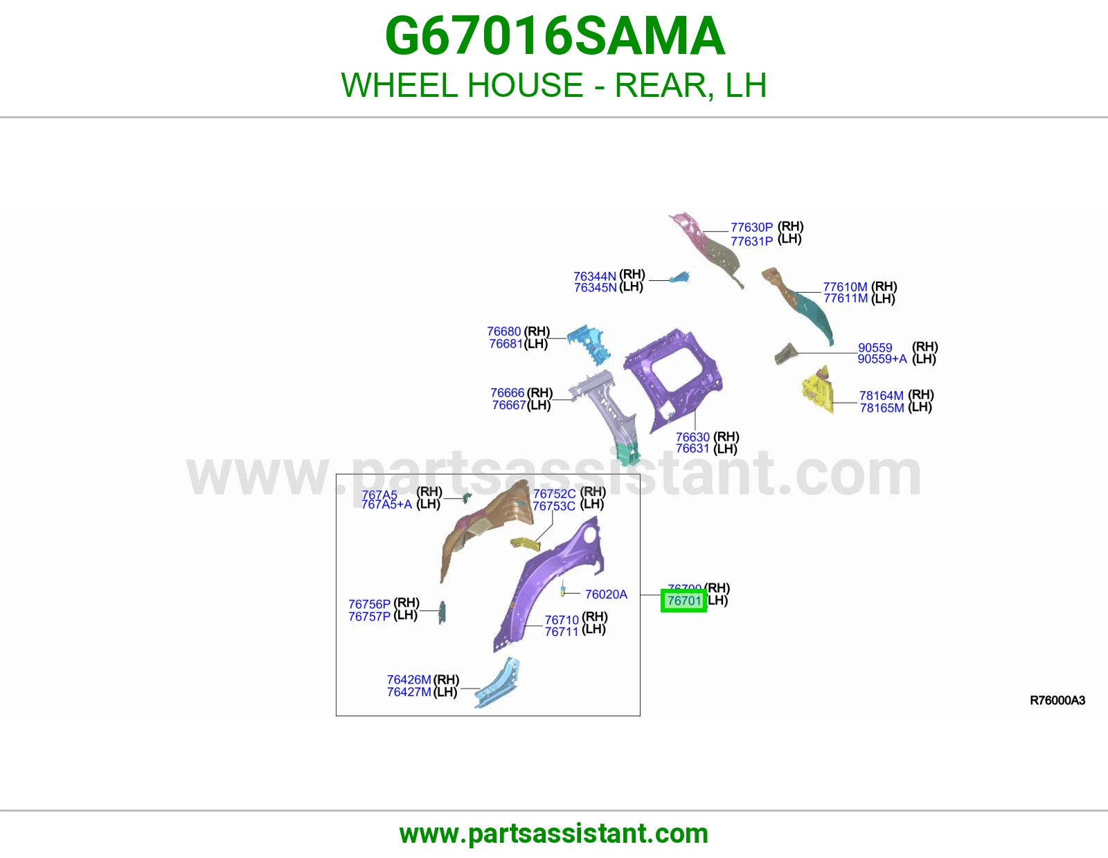 بيت كفر خلفي يسار G67016SAMA