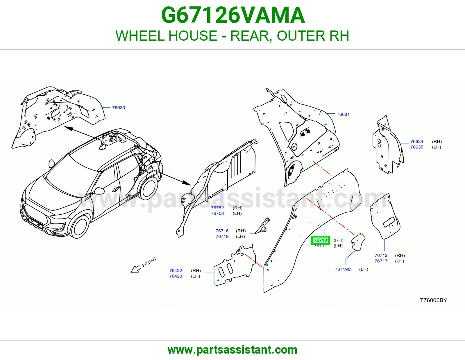 بيت كفر خلفي خارجي يمين G67126VAMA