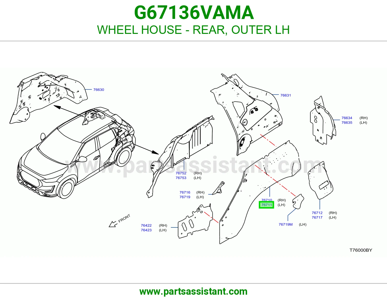 بيت كفر خلفي خارجي يسار G67136VAMA
