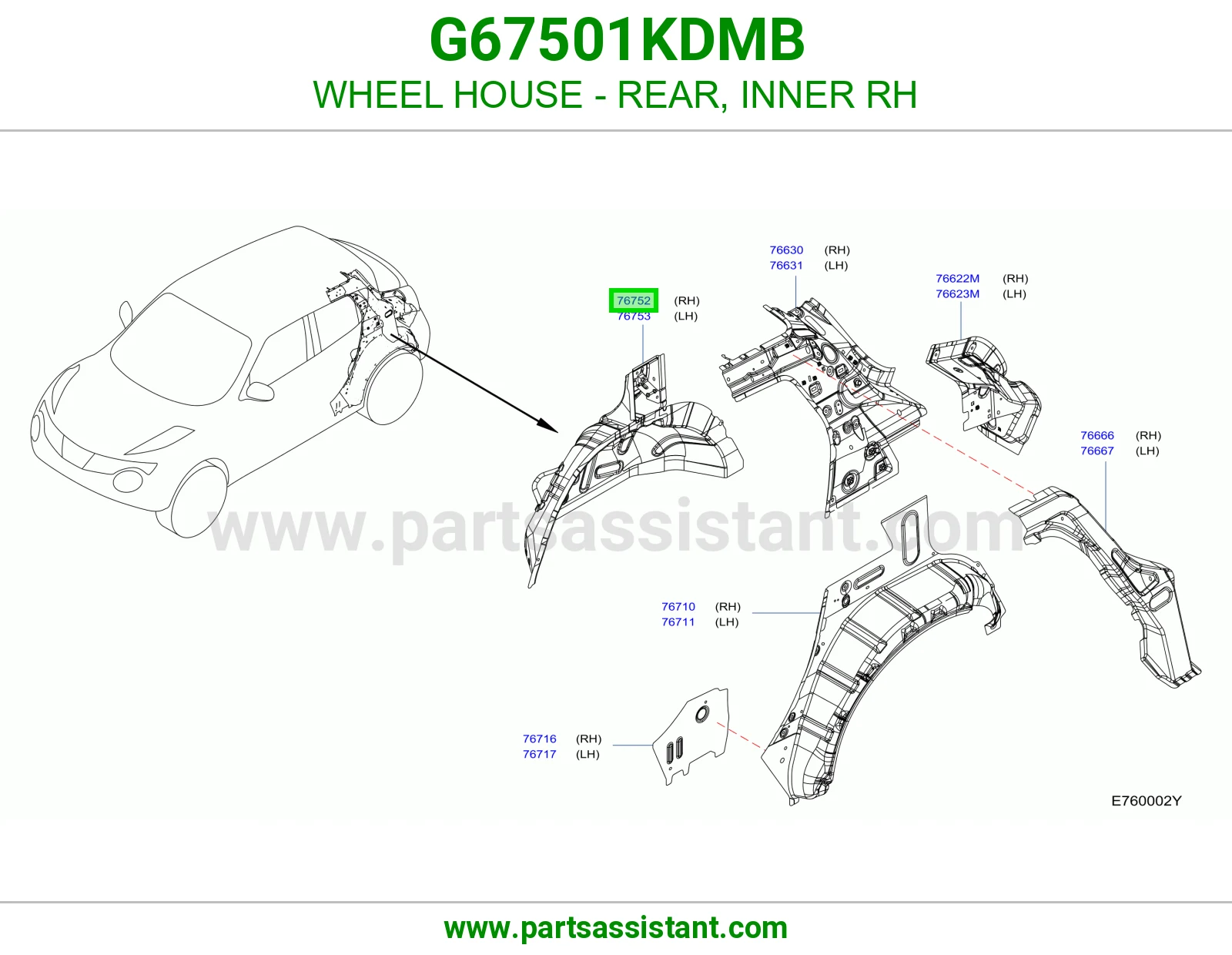 بيت كفر خلفي داخلي يمين G67501KDMB