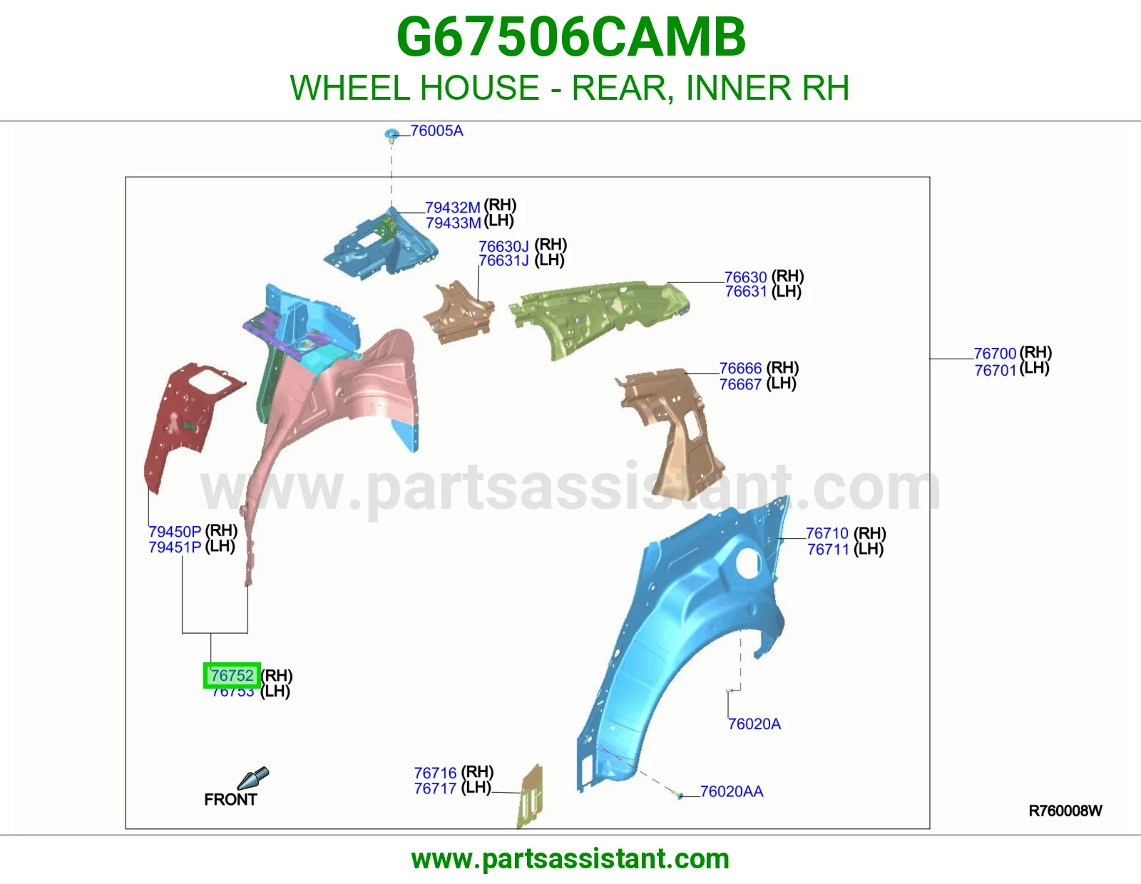بيت كفر خلفي داخلي يمين G67506CAMB