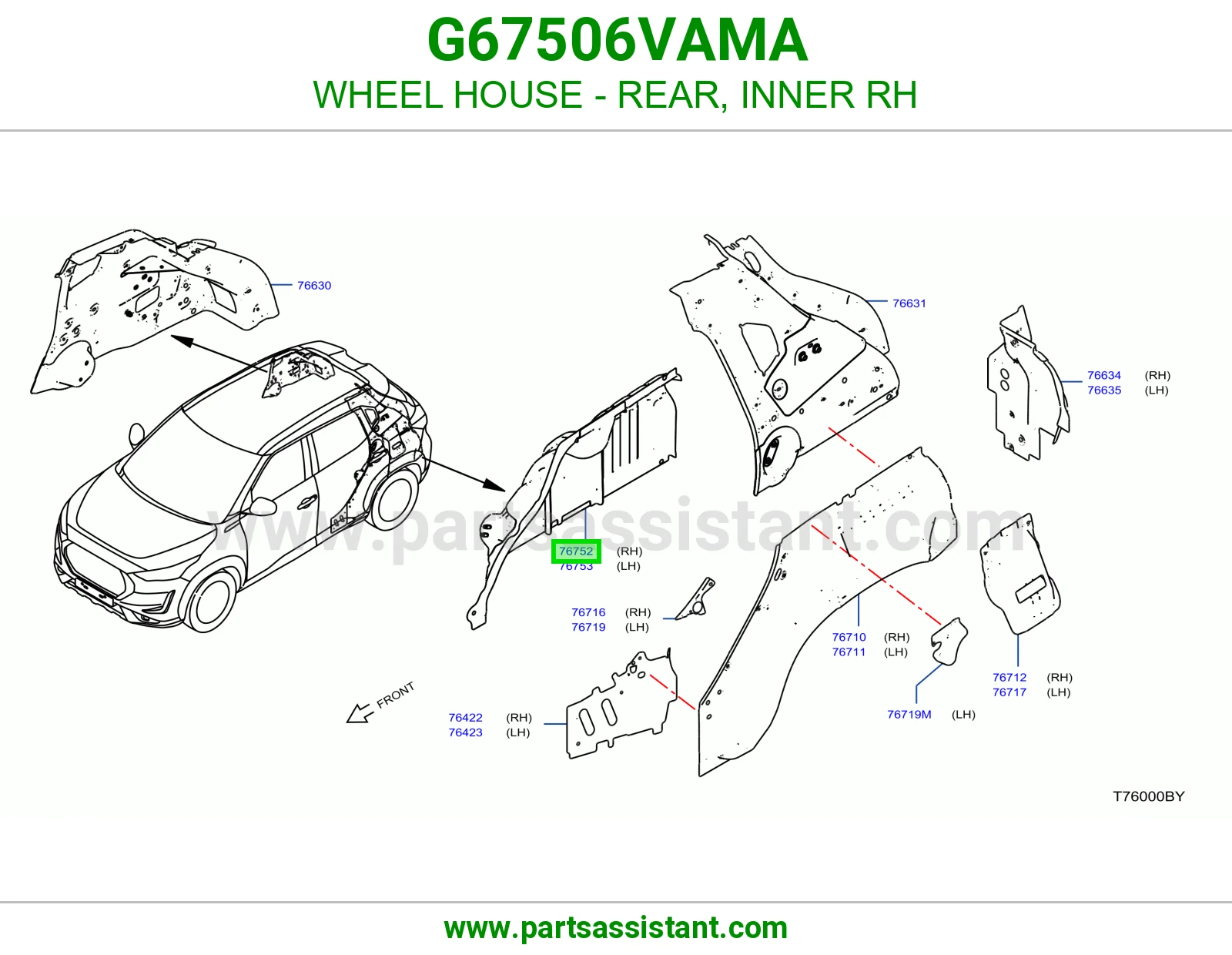 بيت كفر خلفي داخلي يمين G67506VAMA