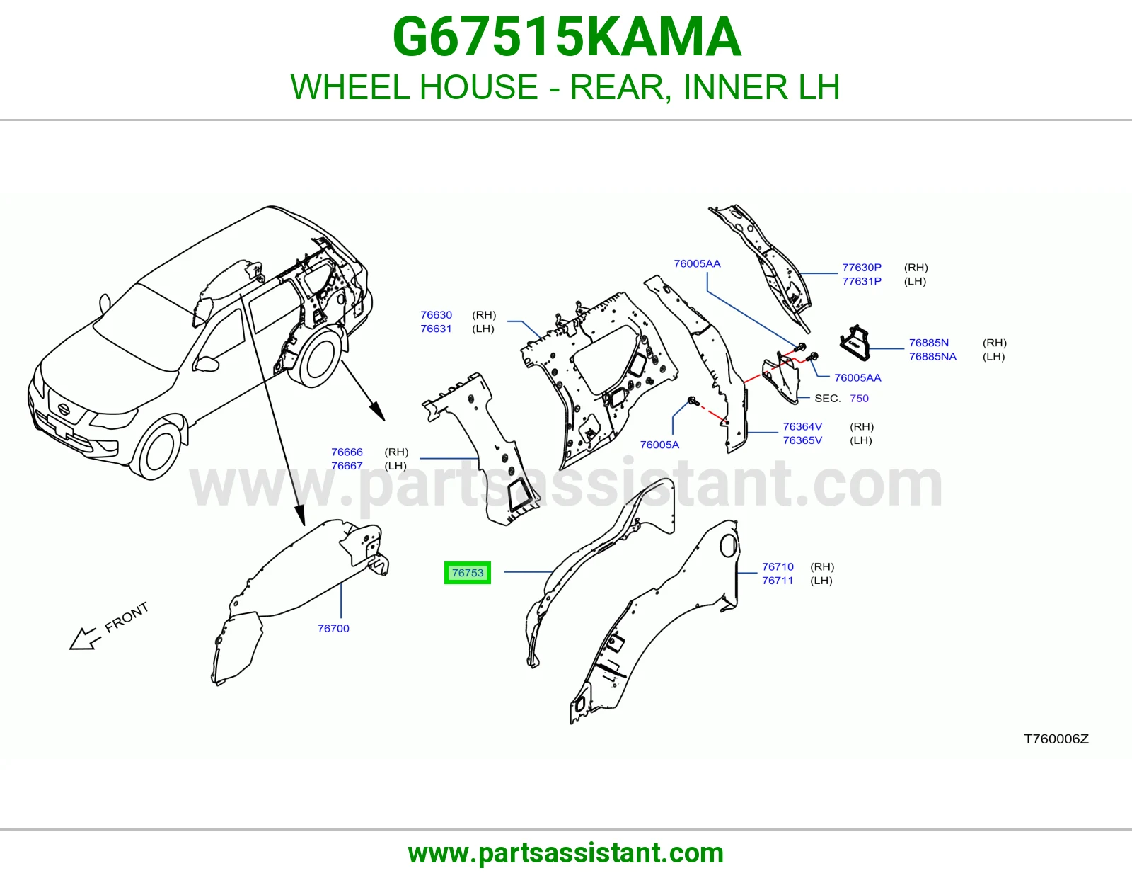 بيت كفر خلفي داخلي يسار G67515KAMA