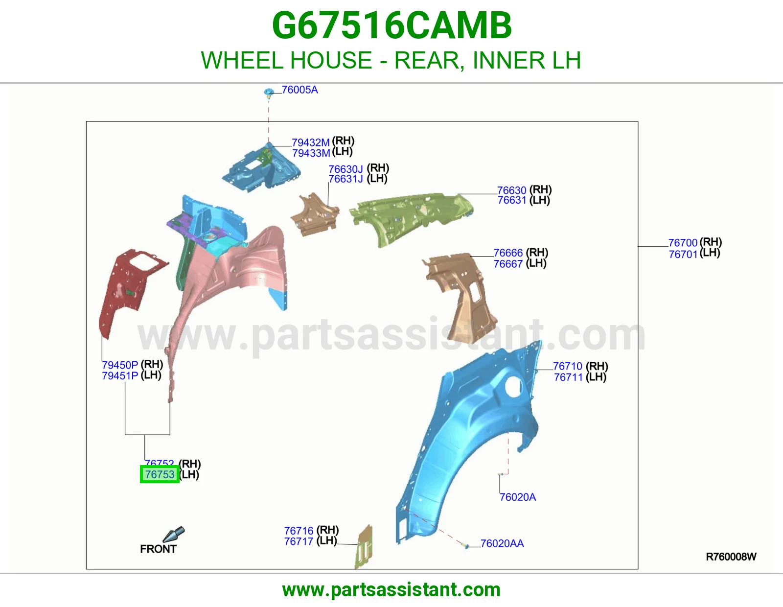 بيت كفر خلفي داخلي يسار G67516CAMB