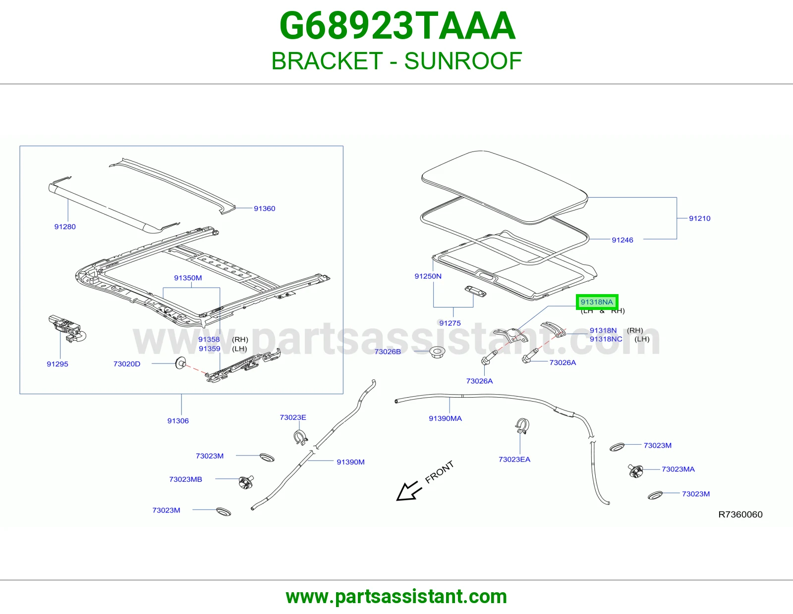 قاعدة فتحة سقف G68923TAAA