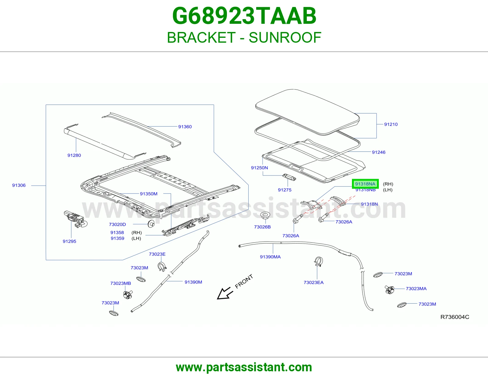 قاعدة فتحة سقف G68923TAAB