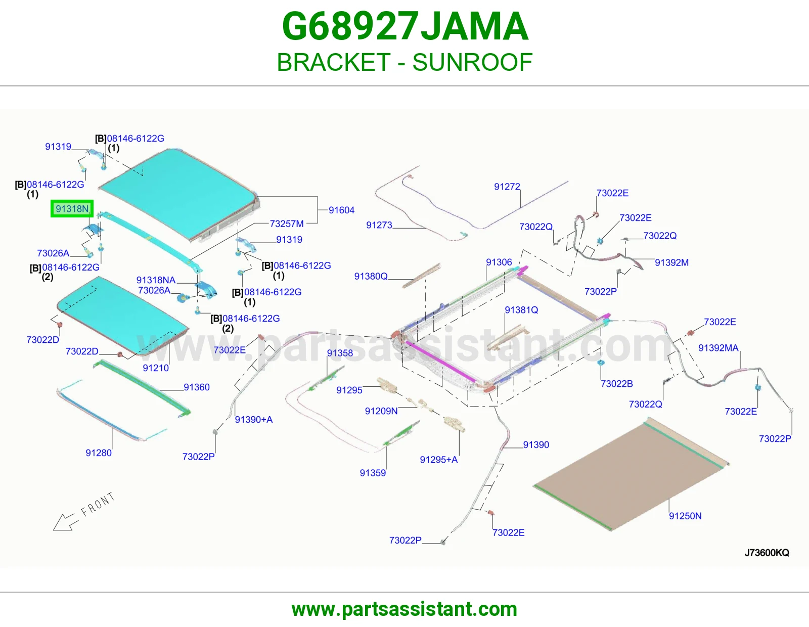 قاعدة فتحة سقف G68927JAMA
