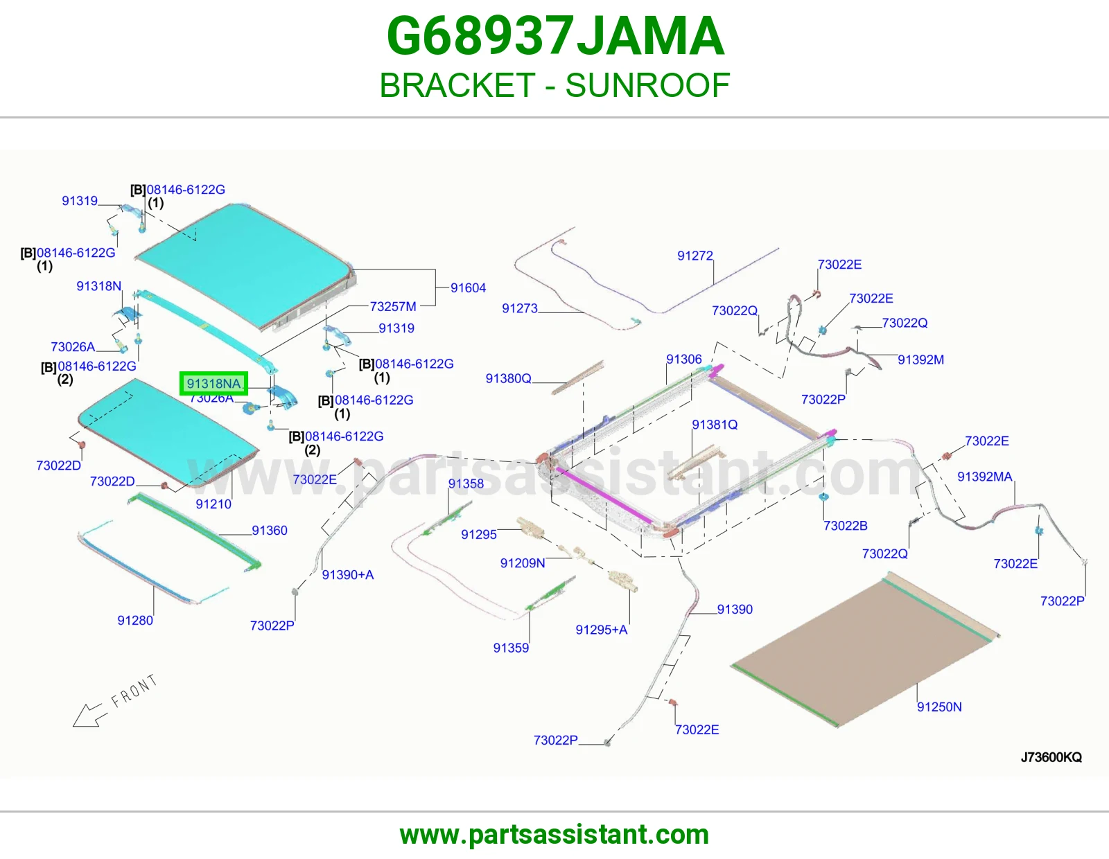 قاعدة فتحة سقف G68937JAMA