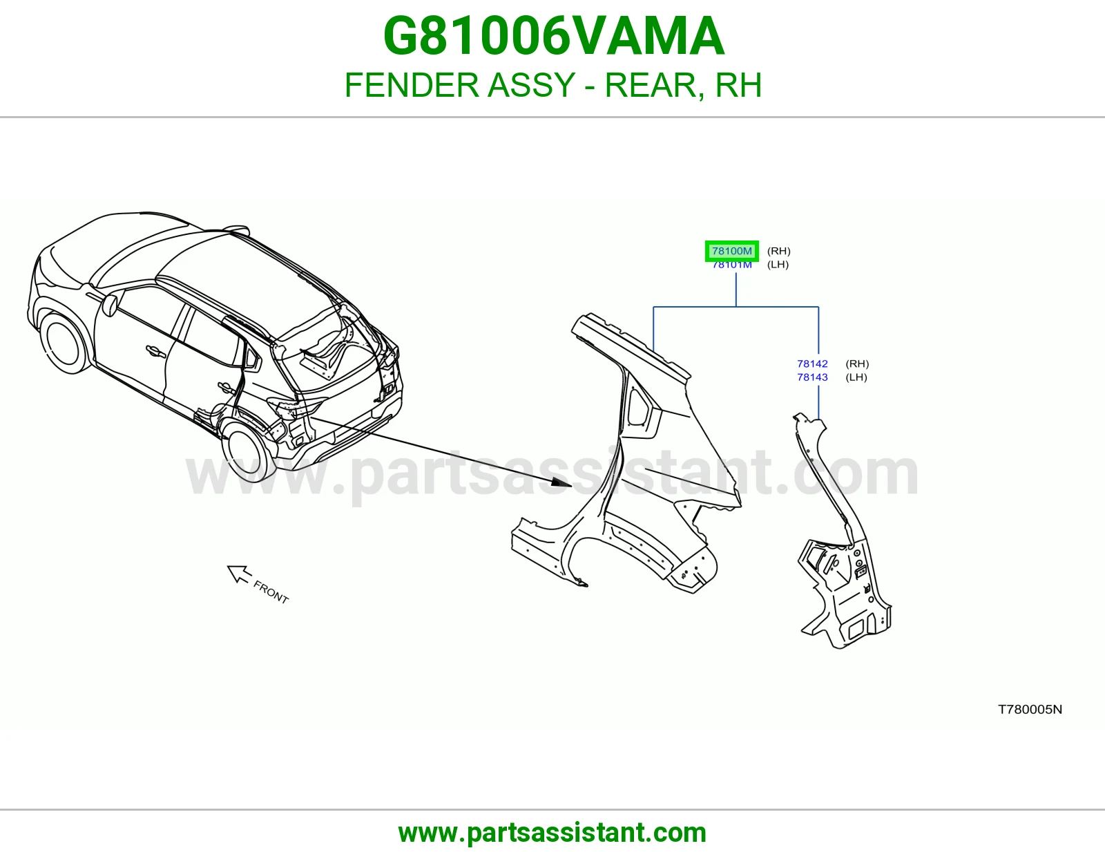 رفرف خلفي يمين G81006VAMA