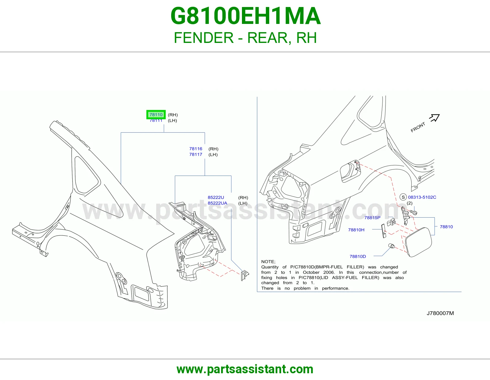 رفرف خلفي يمين G8100EH1MA