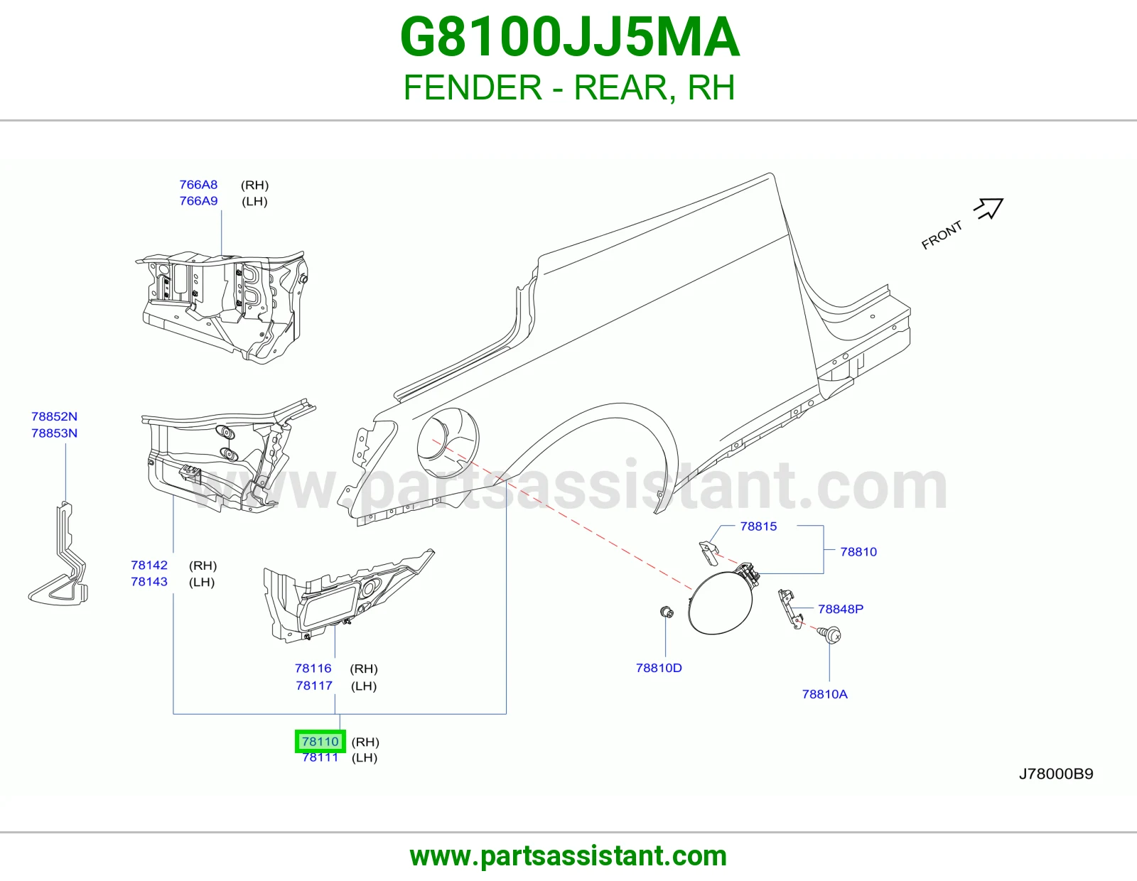 رفرف خلفي يمين G8100JJ5MA