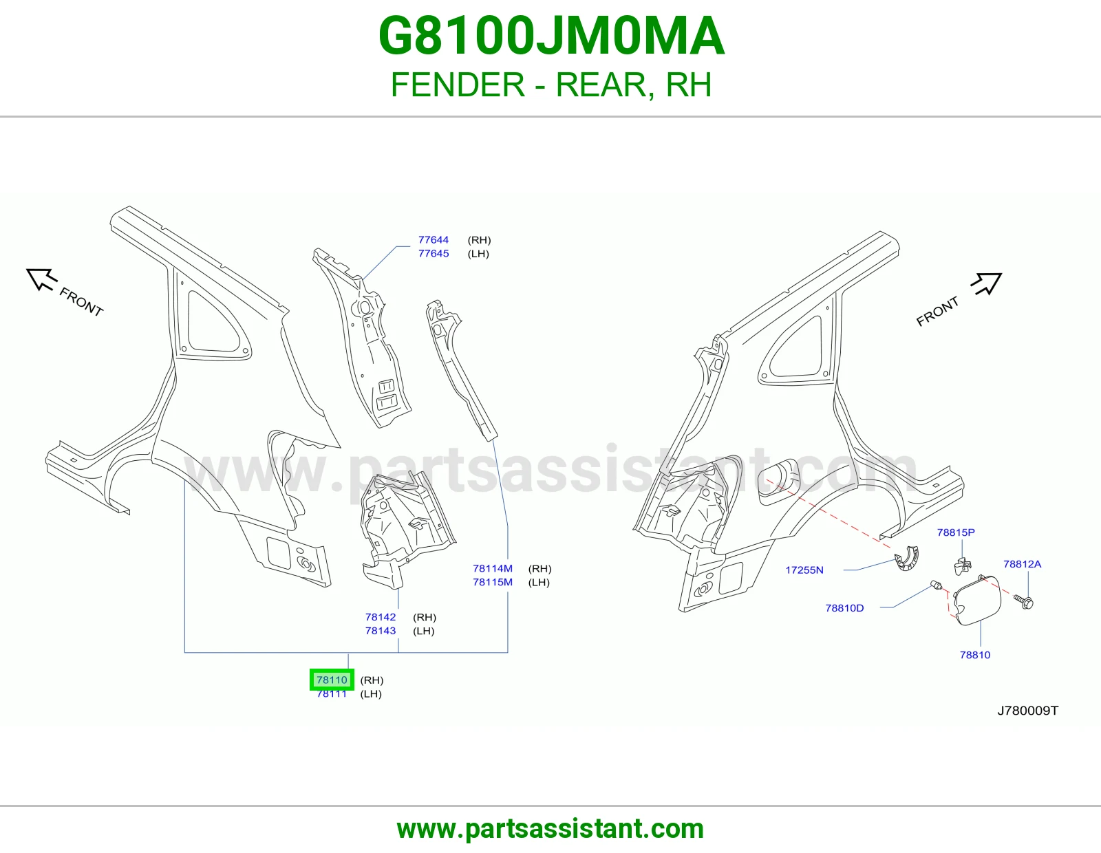 رفرف خلفي يمين G8100JM0MA