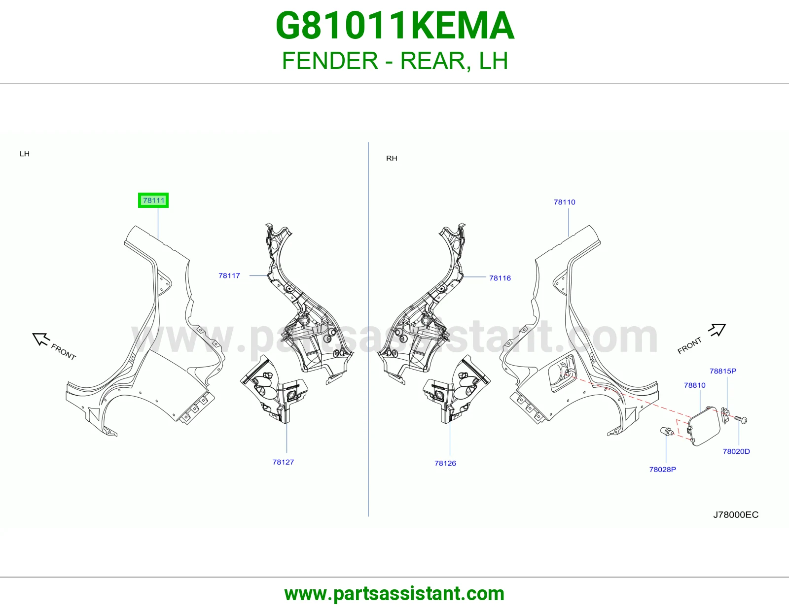 رفرف خلفي يسار G81011KEMA