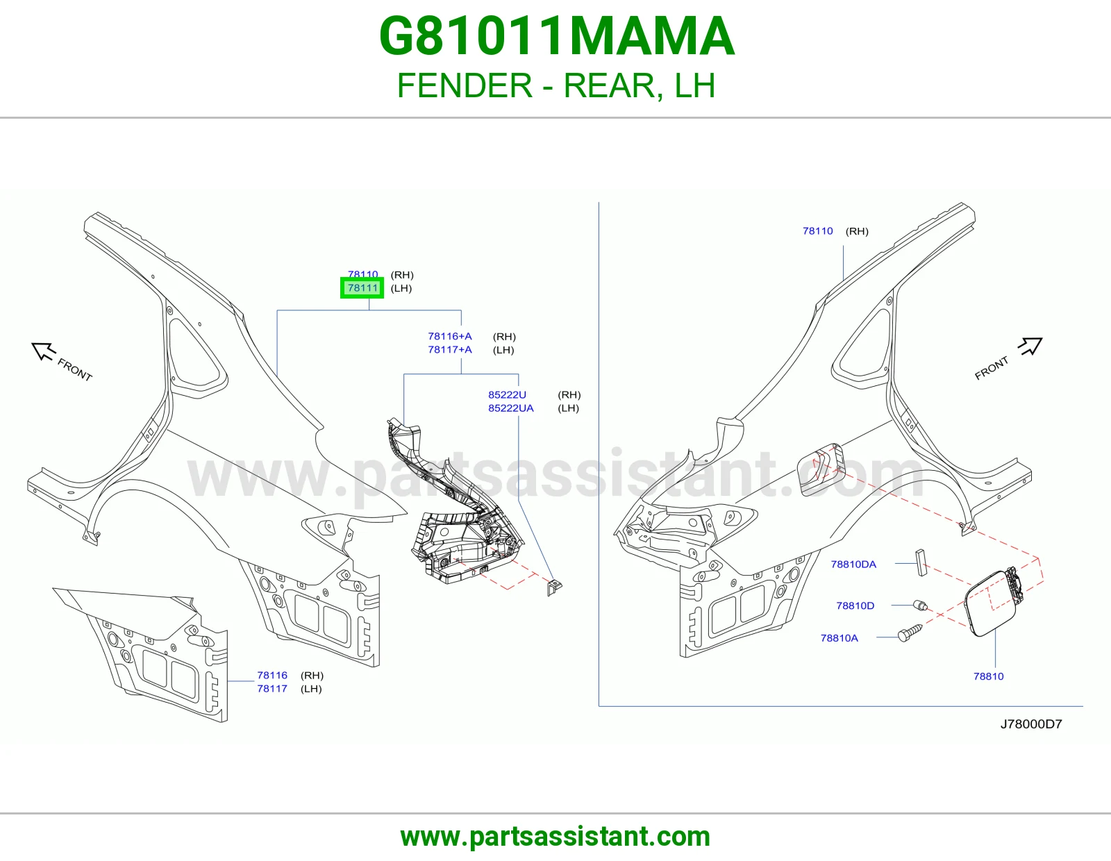 رفرف خلفي يسار G81011MAMA