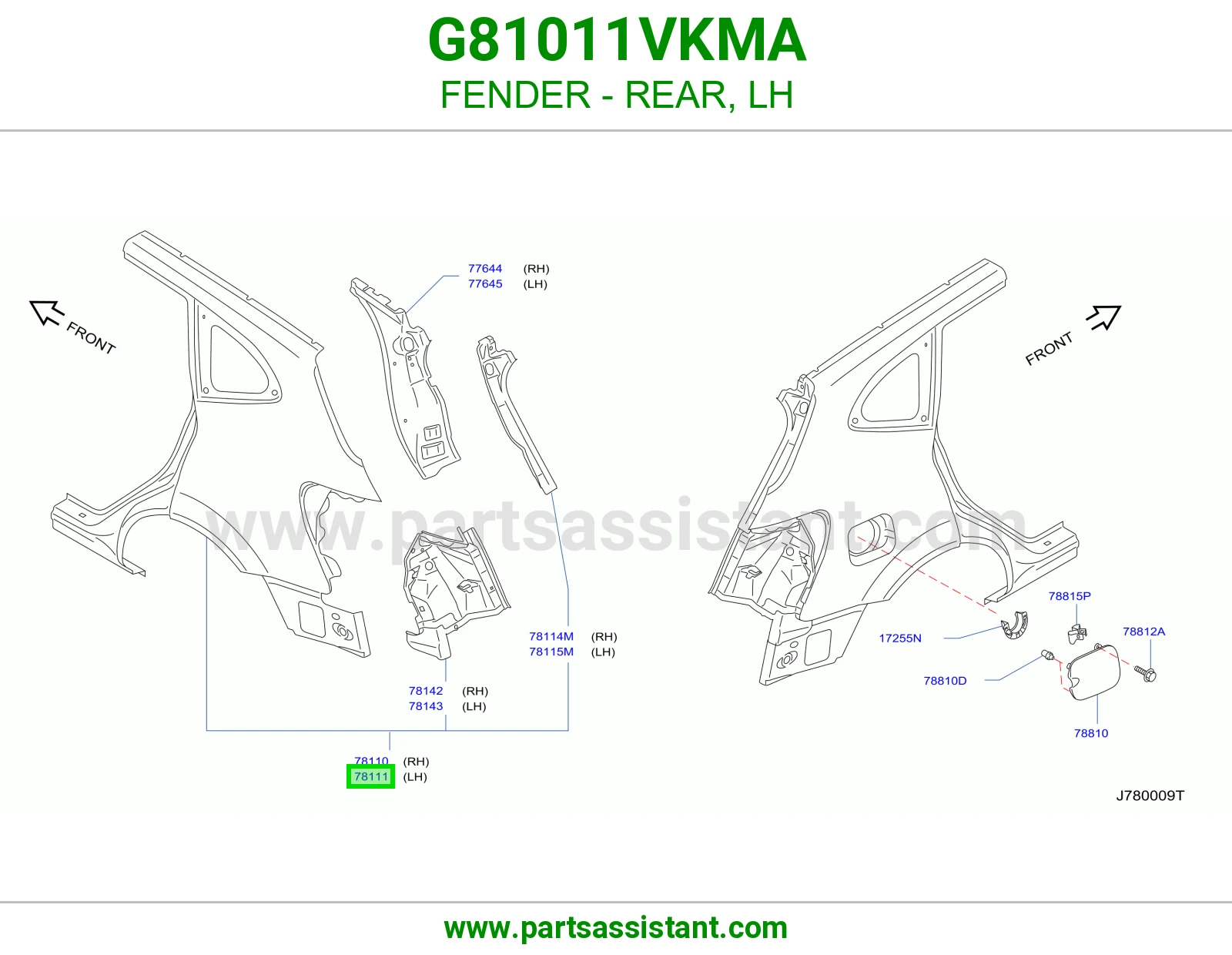رفرف خلفي يسار G81011VKMA
